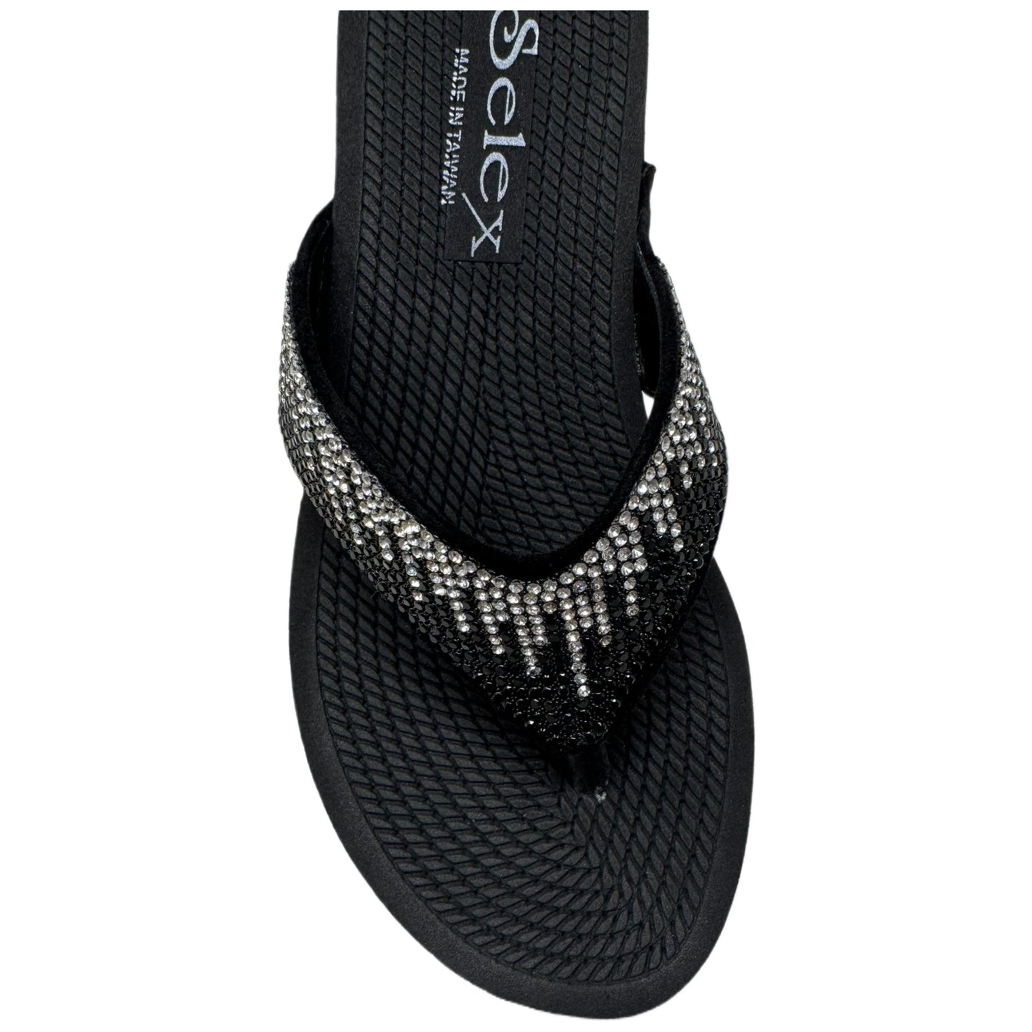 SOBEYO Women’s Rhinestone Thong Sandals Sporty Comfort Flip Flops Soft Platform Sole