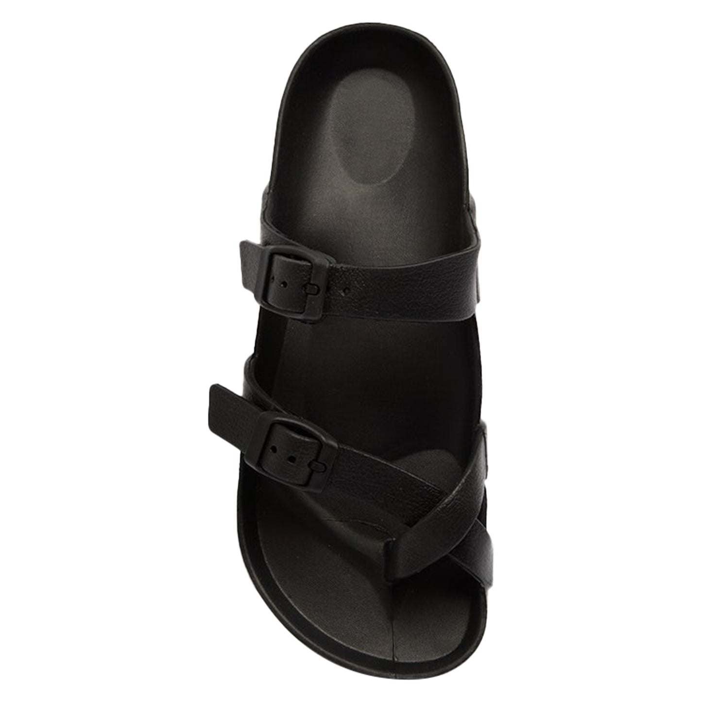 SOBEYO Women's Strappy Platform Sandals Ring Toe Double Buckles Black