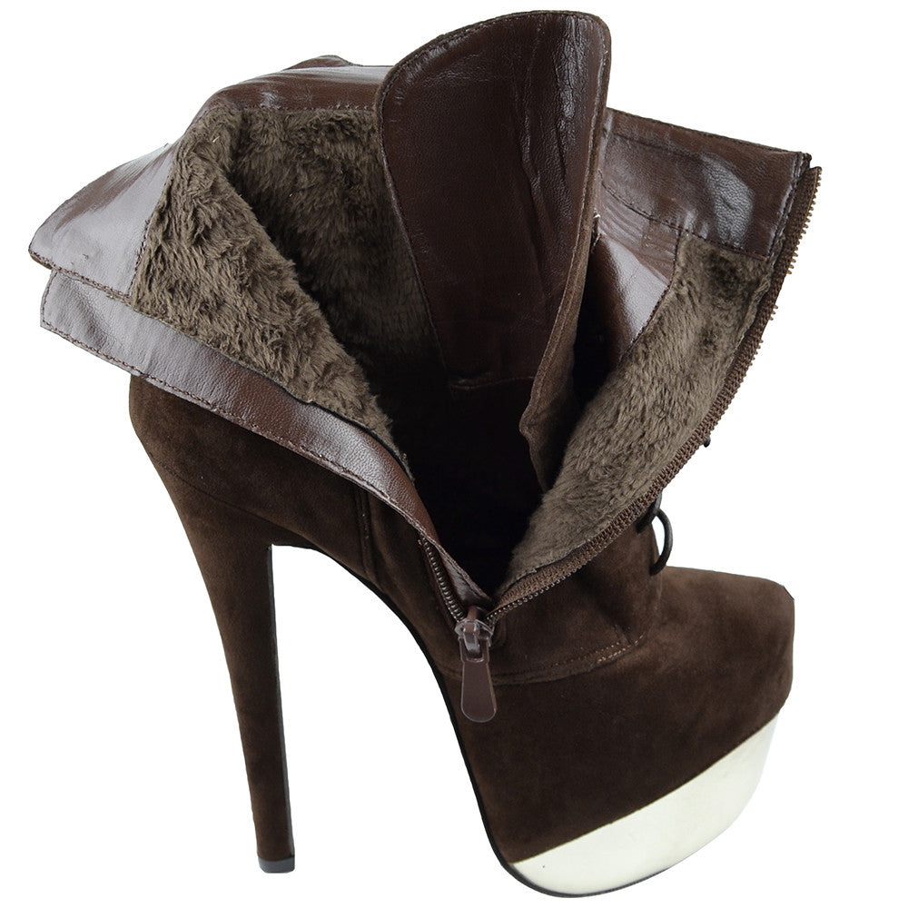 Lace Up Stiletto Platform Ankle Boot