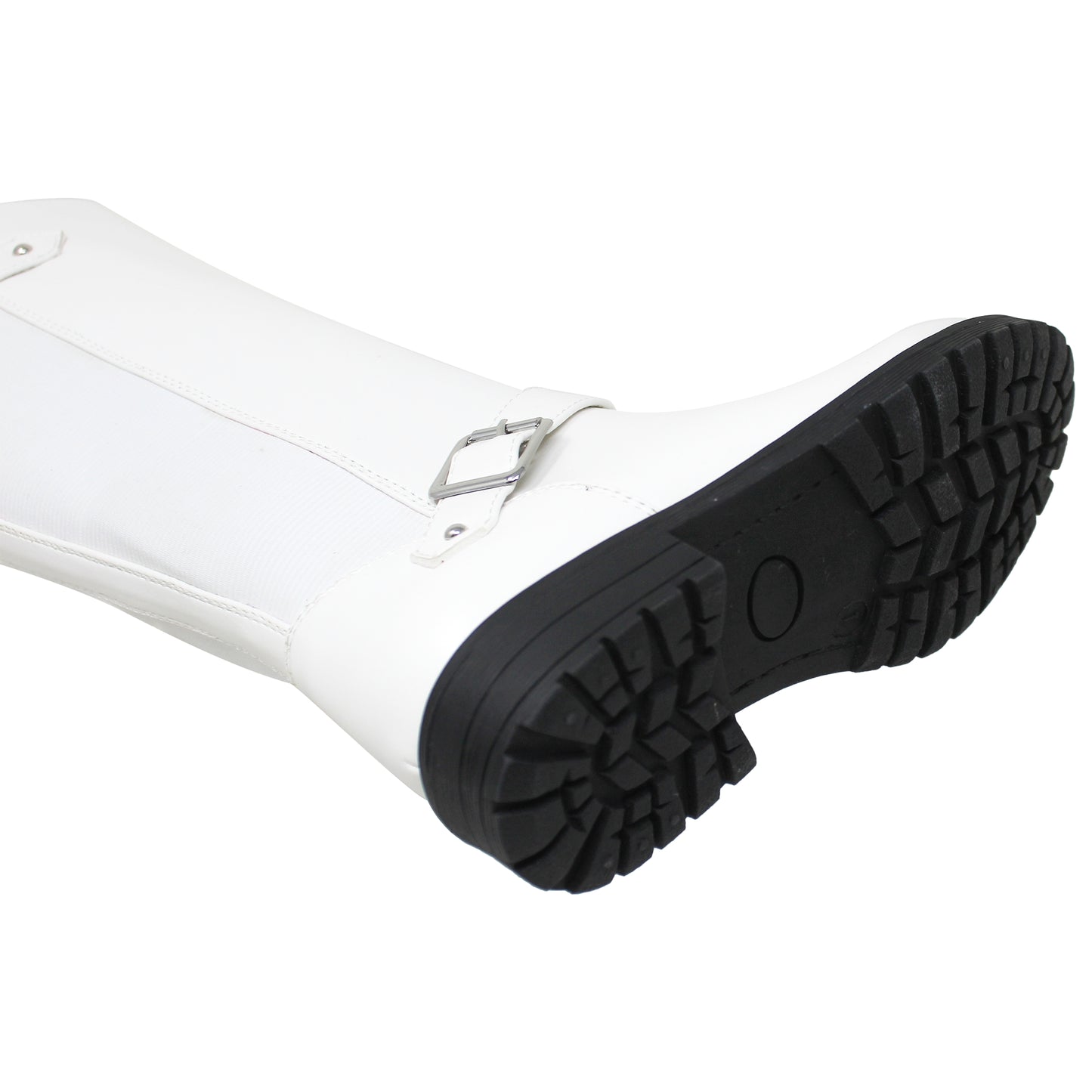 SOBEYO Girl's Knee-High Riding Boots Back Elastics White