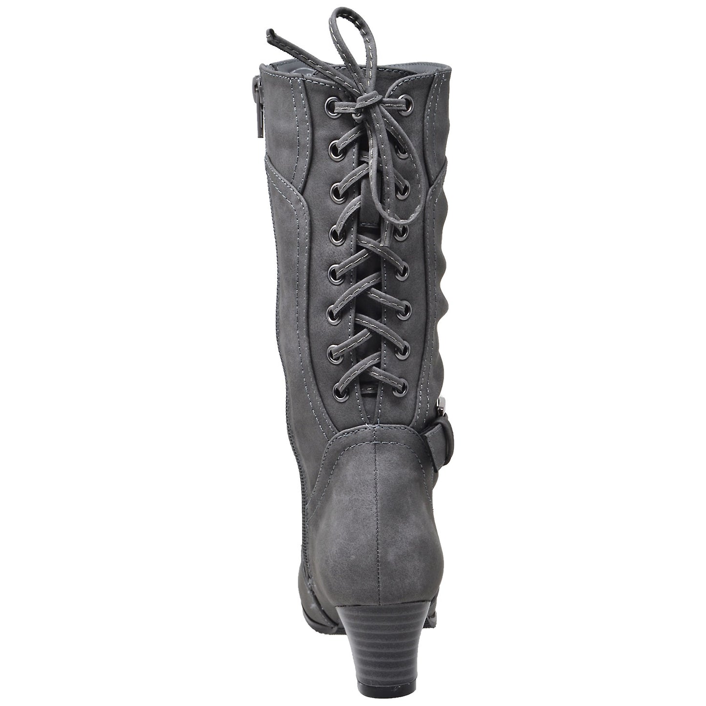 Toddler & Youth Lace Up Heeled Mid Calf Boot