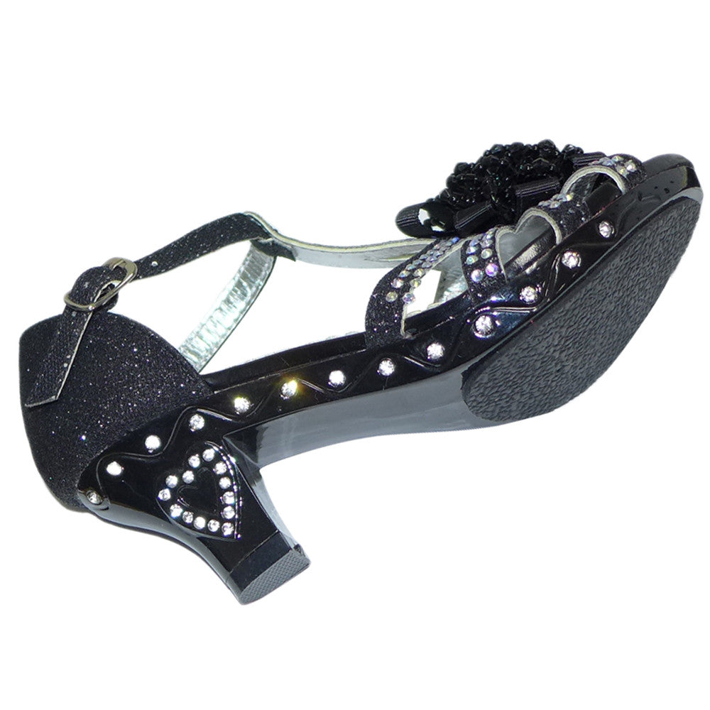 Toddler & Youth Low Heel Rhinestone Sandal