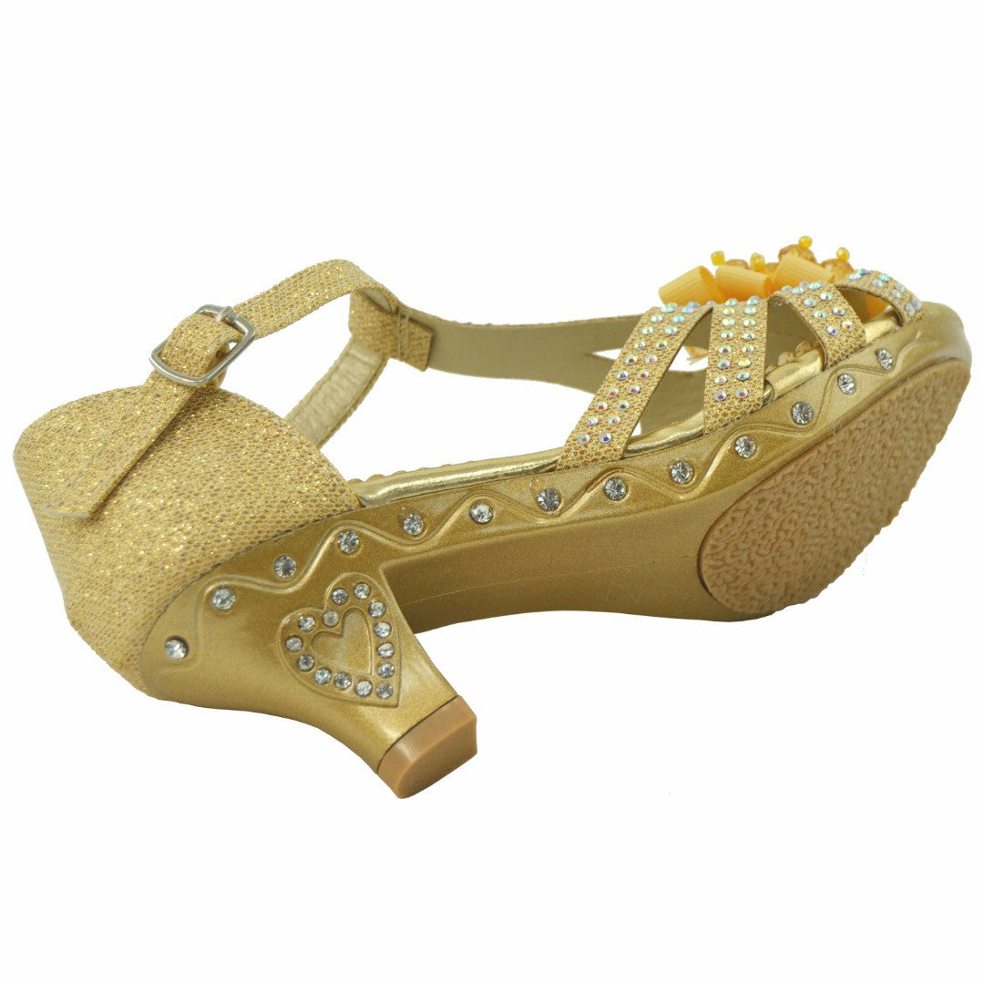 Toddler & Youth Low Heel Rhinestone Sandal