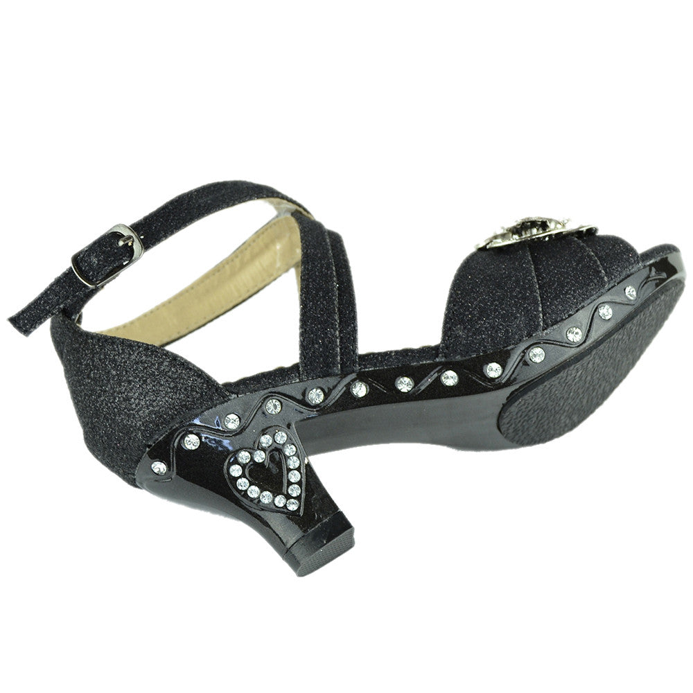 Toddler & Youth Glitter Low Heel Sandal