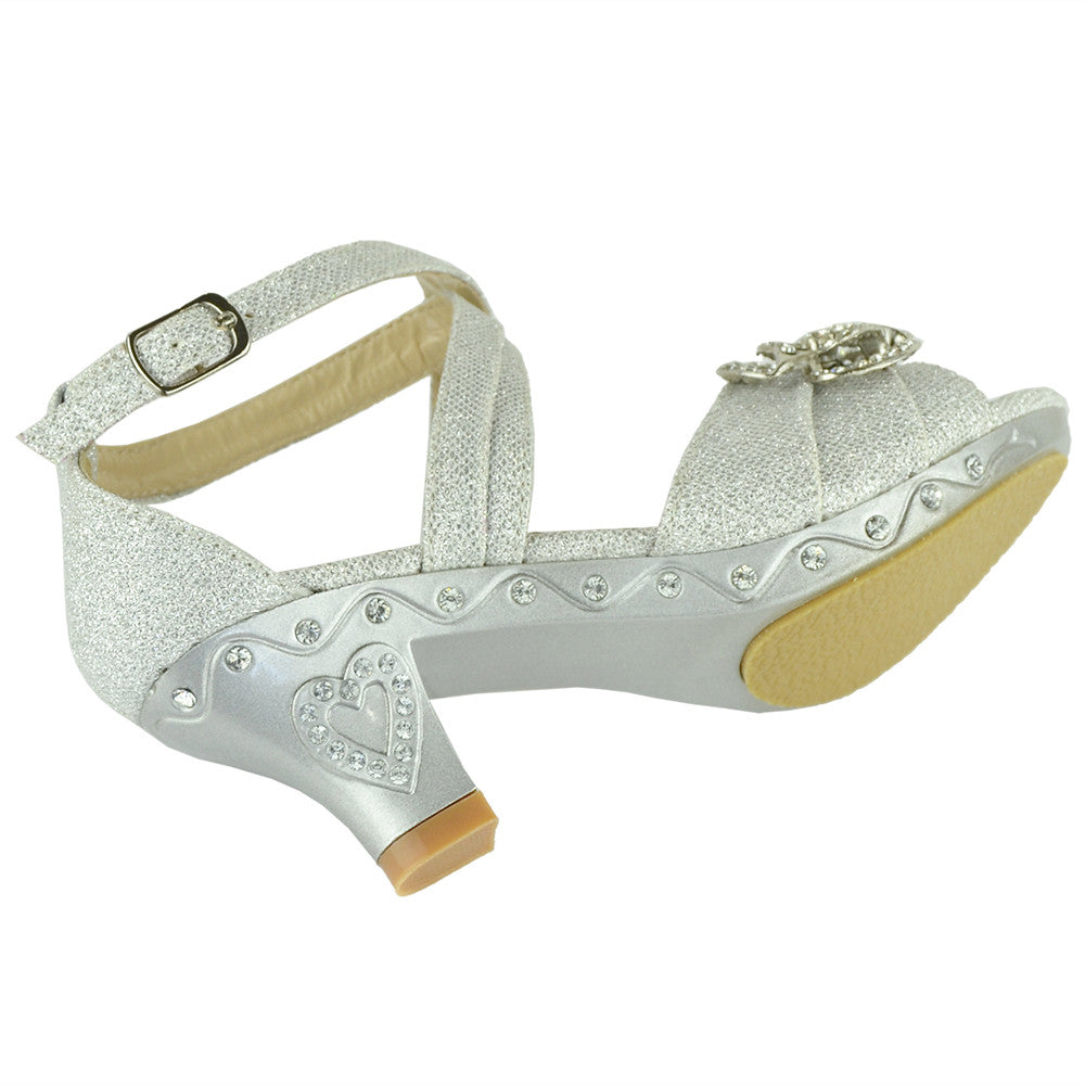 Toddler & Youth Glitter Low Heel Sandal