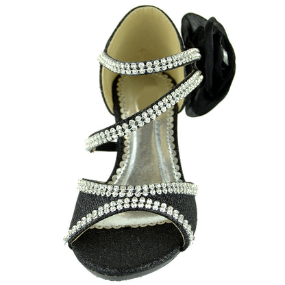 Toddler & Youth Strappy Glitter Low Heel Sandal