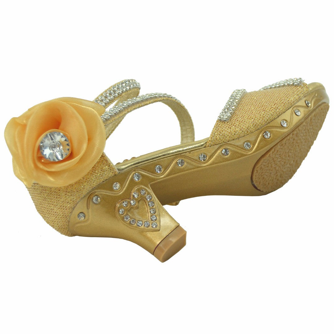 Toddler & Youth Strappy Glitter Low Heel Sandal