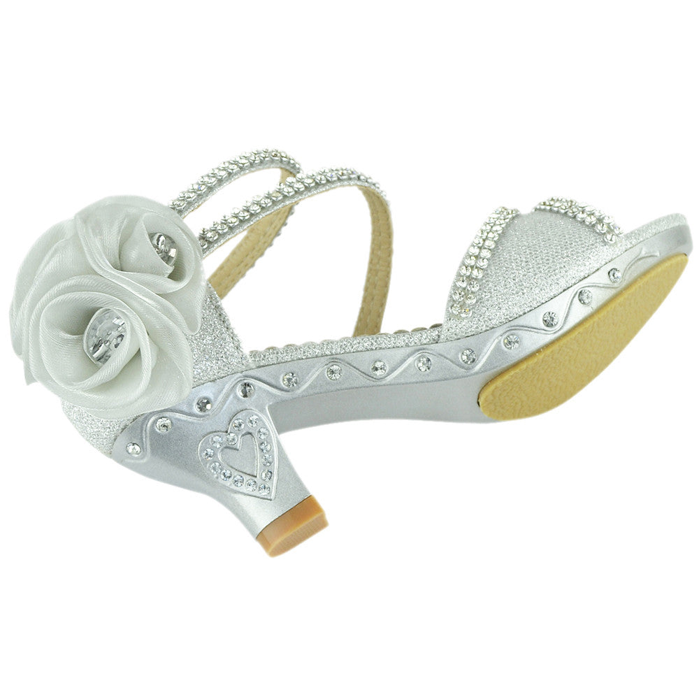 Toddler & Youth Strappy Glitter Low Heel Sandal