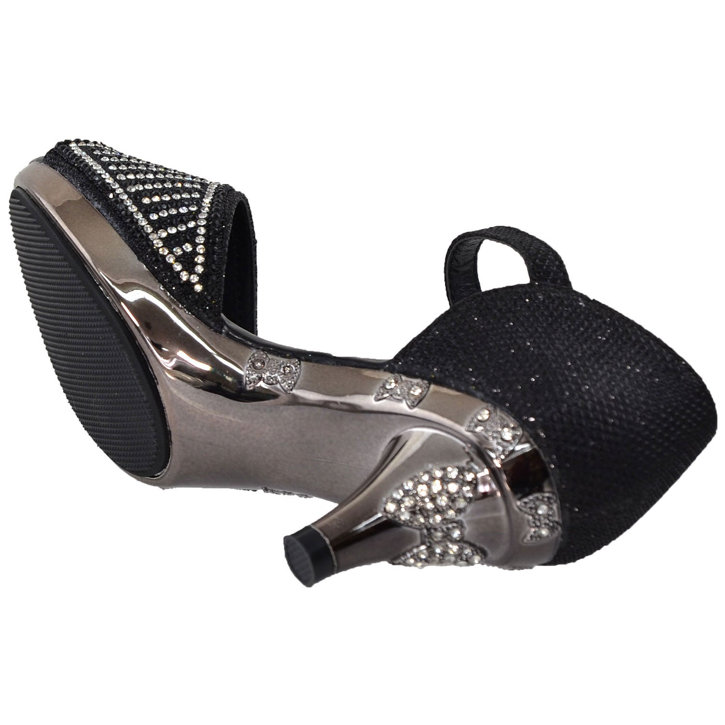 Toddler & Youth Low Heel Rhinestone Glitter Sandal