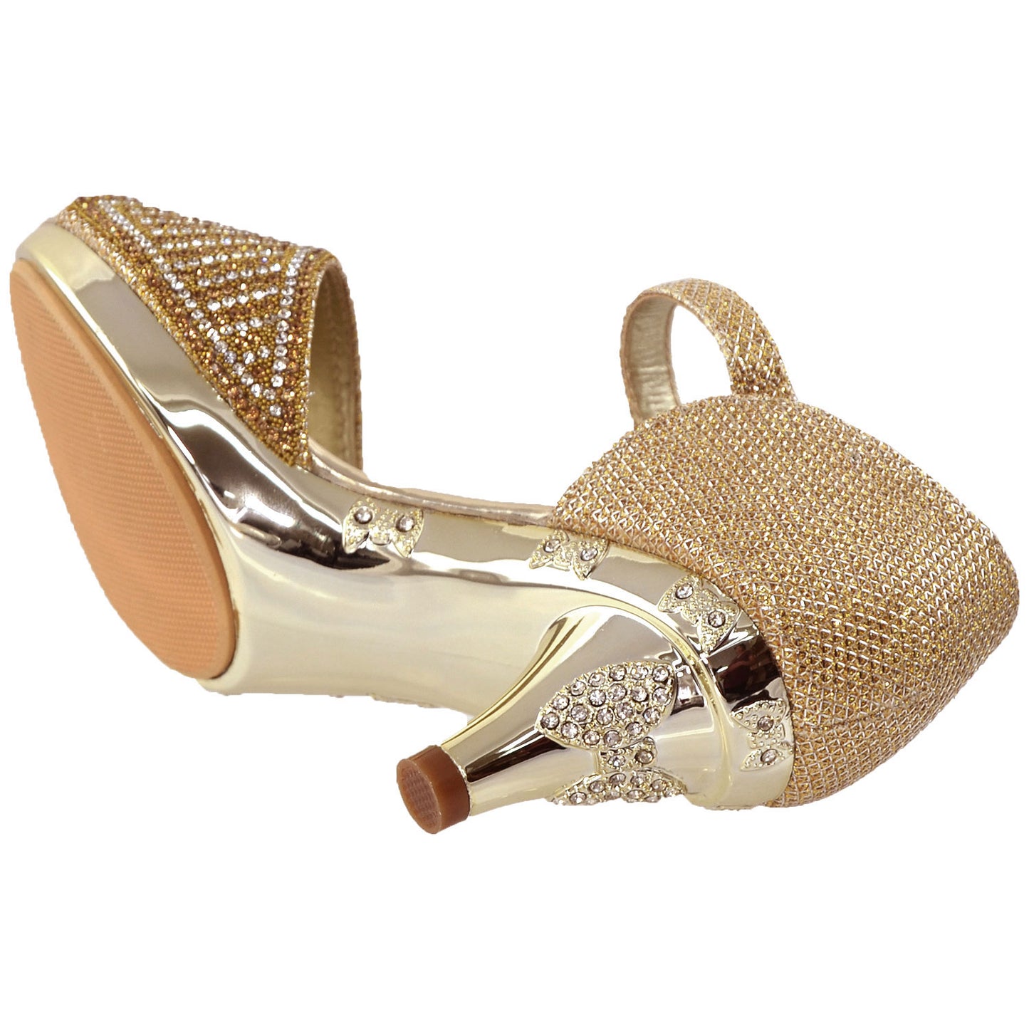 Toddler & Youth Low Heel Rhinestone Glitter Sandal