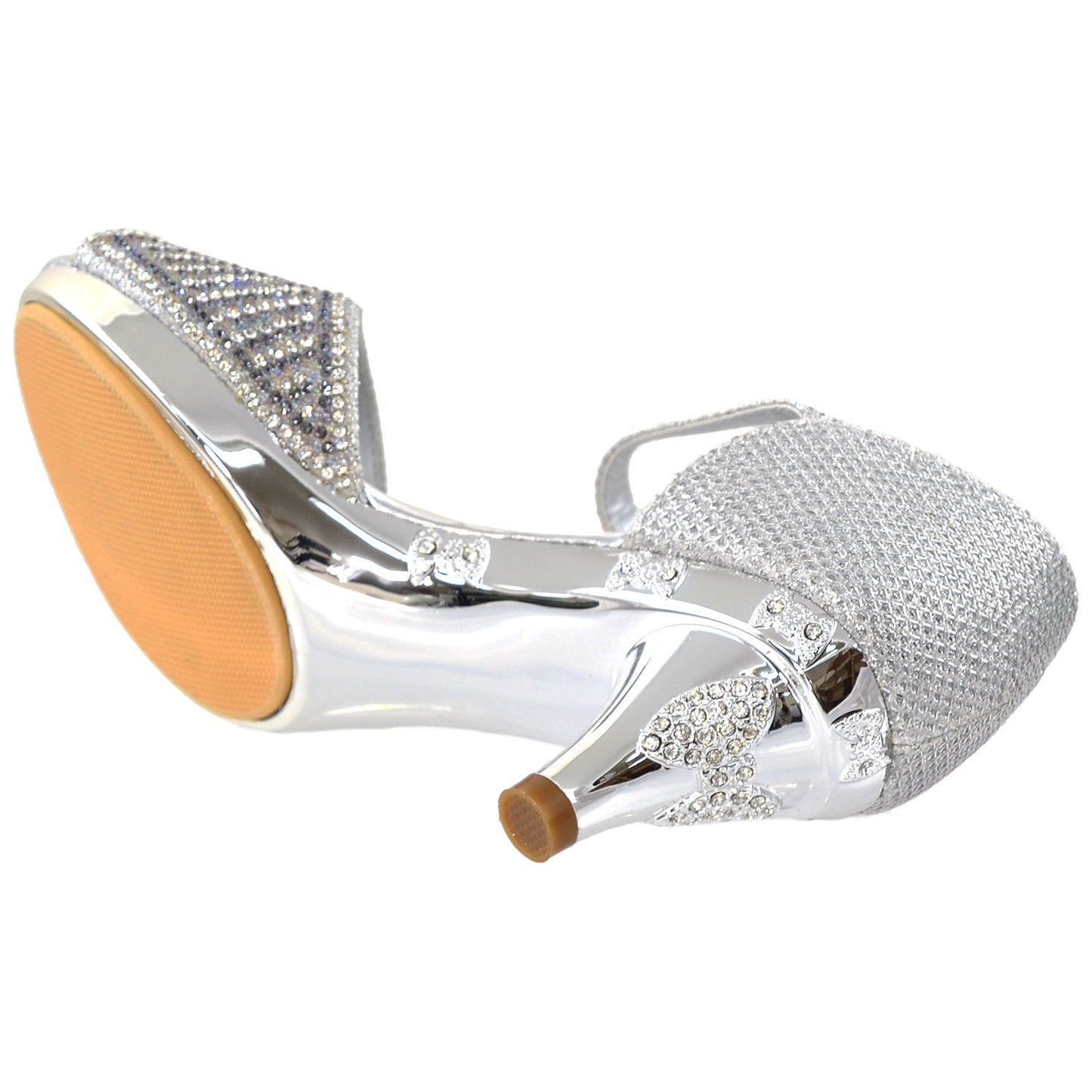 Toddler & Youth Low Heel Rhinestone Glitter Sandal