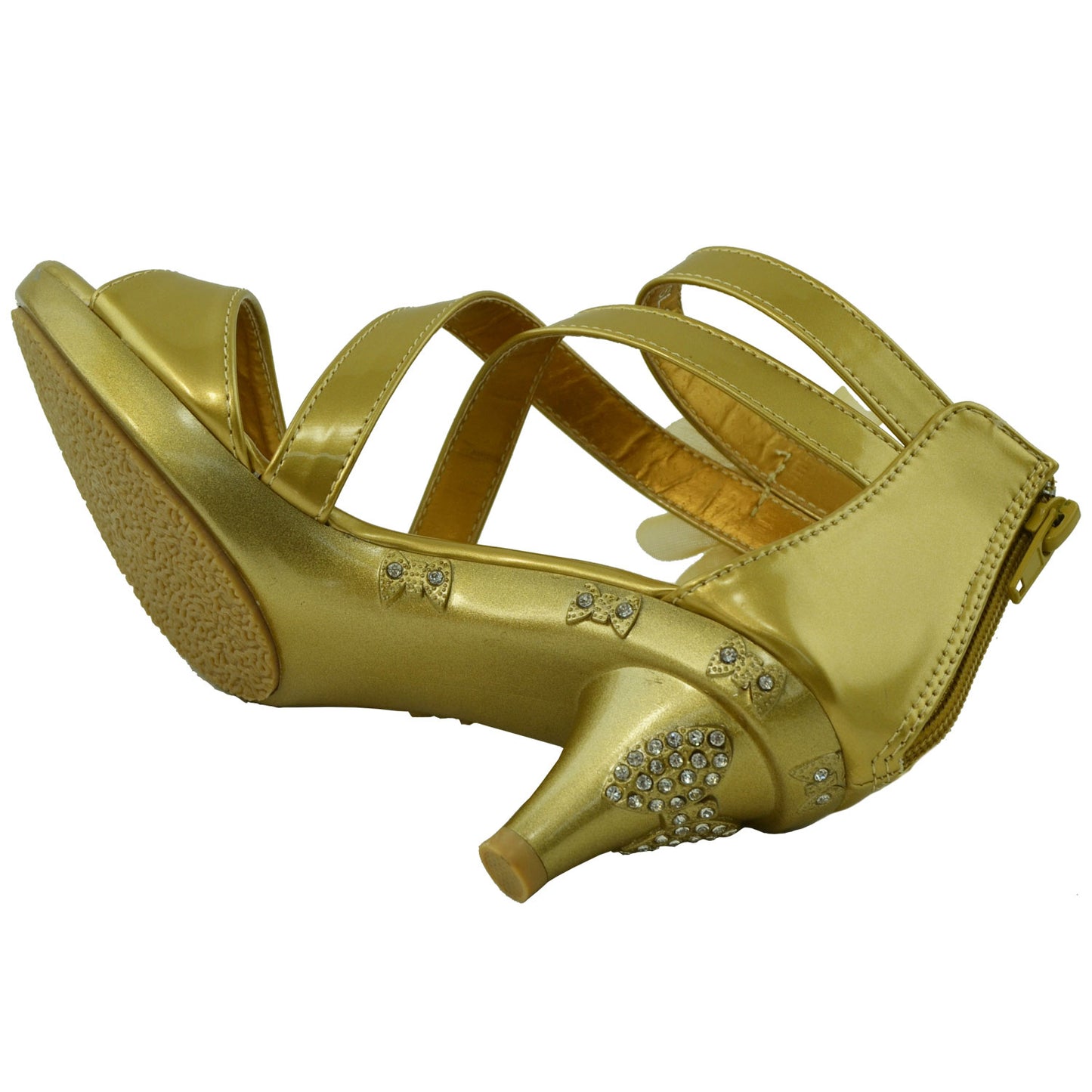 Toddler & Youth Tulle Flower Low Heel Sandal