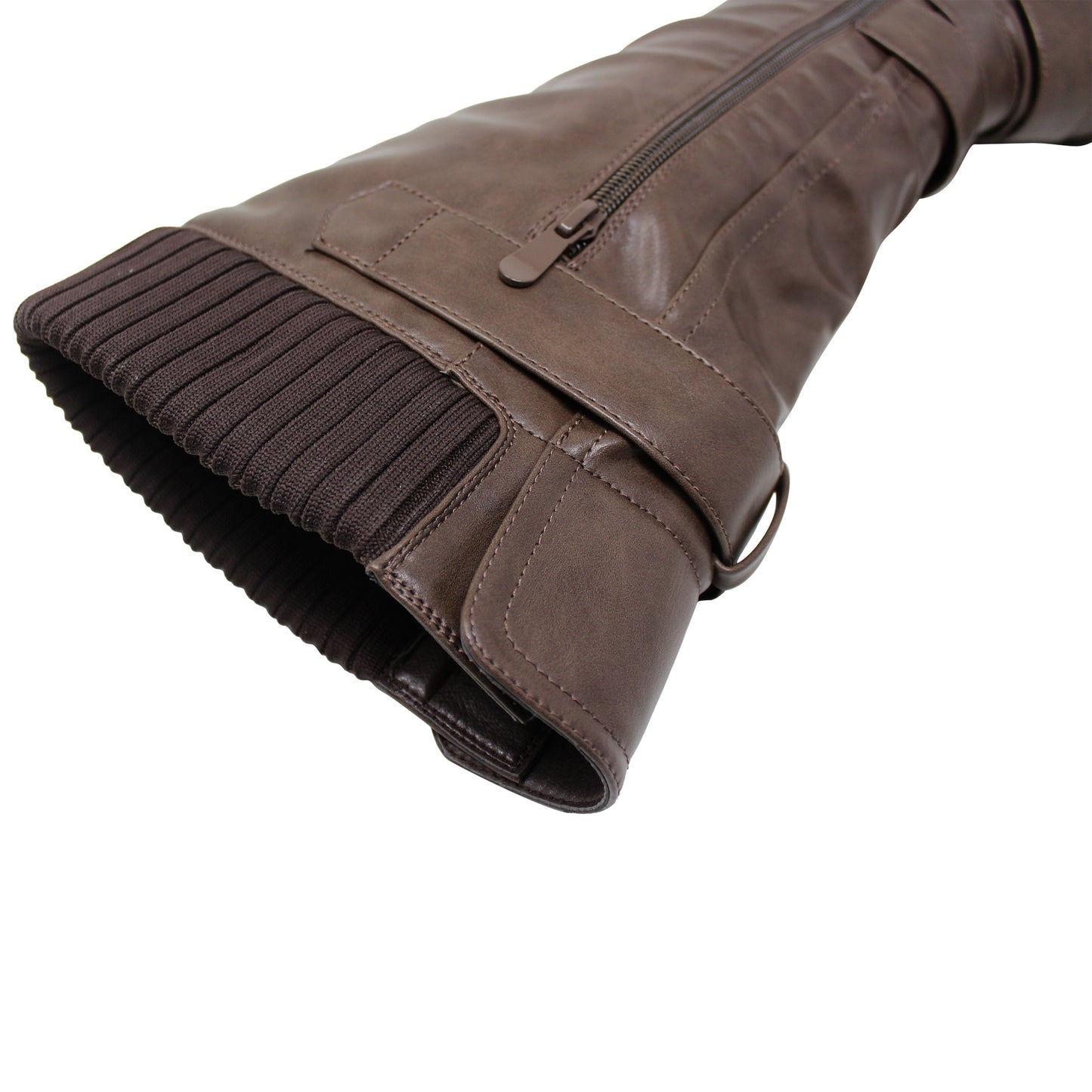 Generation Y Women's Knee High Boots Strappy Buckles Combat Taupe