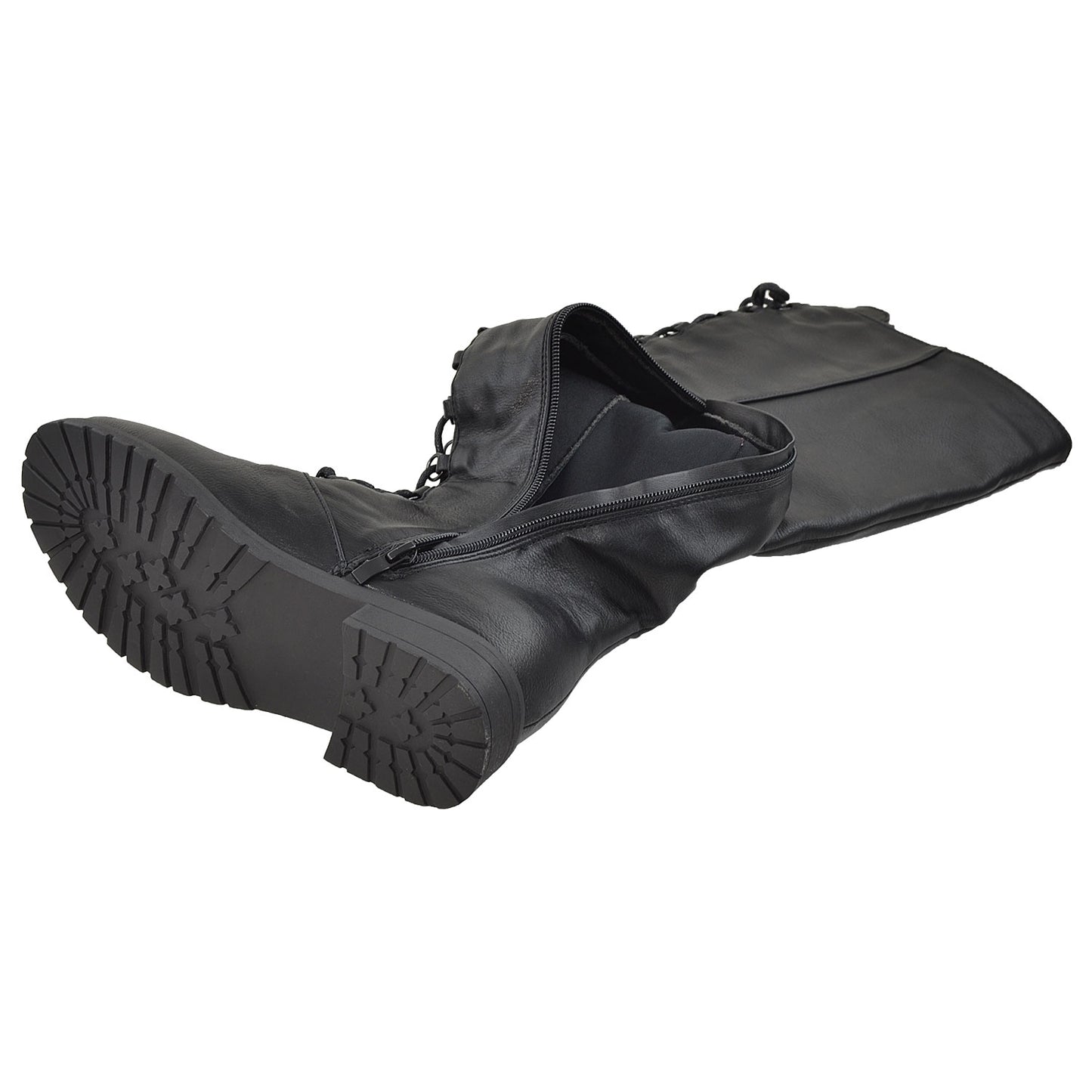 Lace Up Knee High Boot