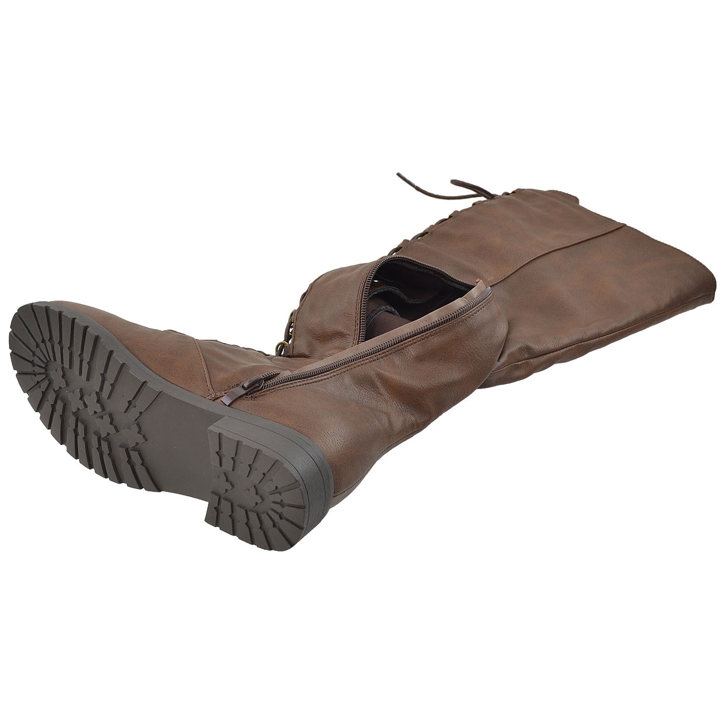 Lace Up Knee High Boot