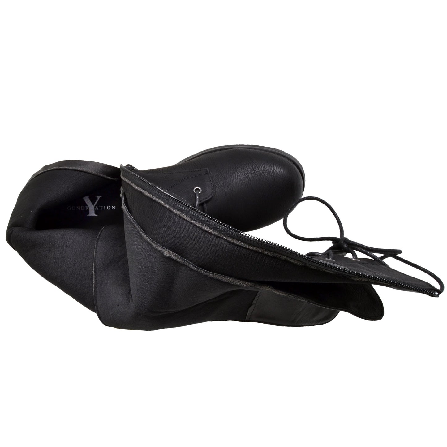 Lace Up Knee High Western Boot