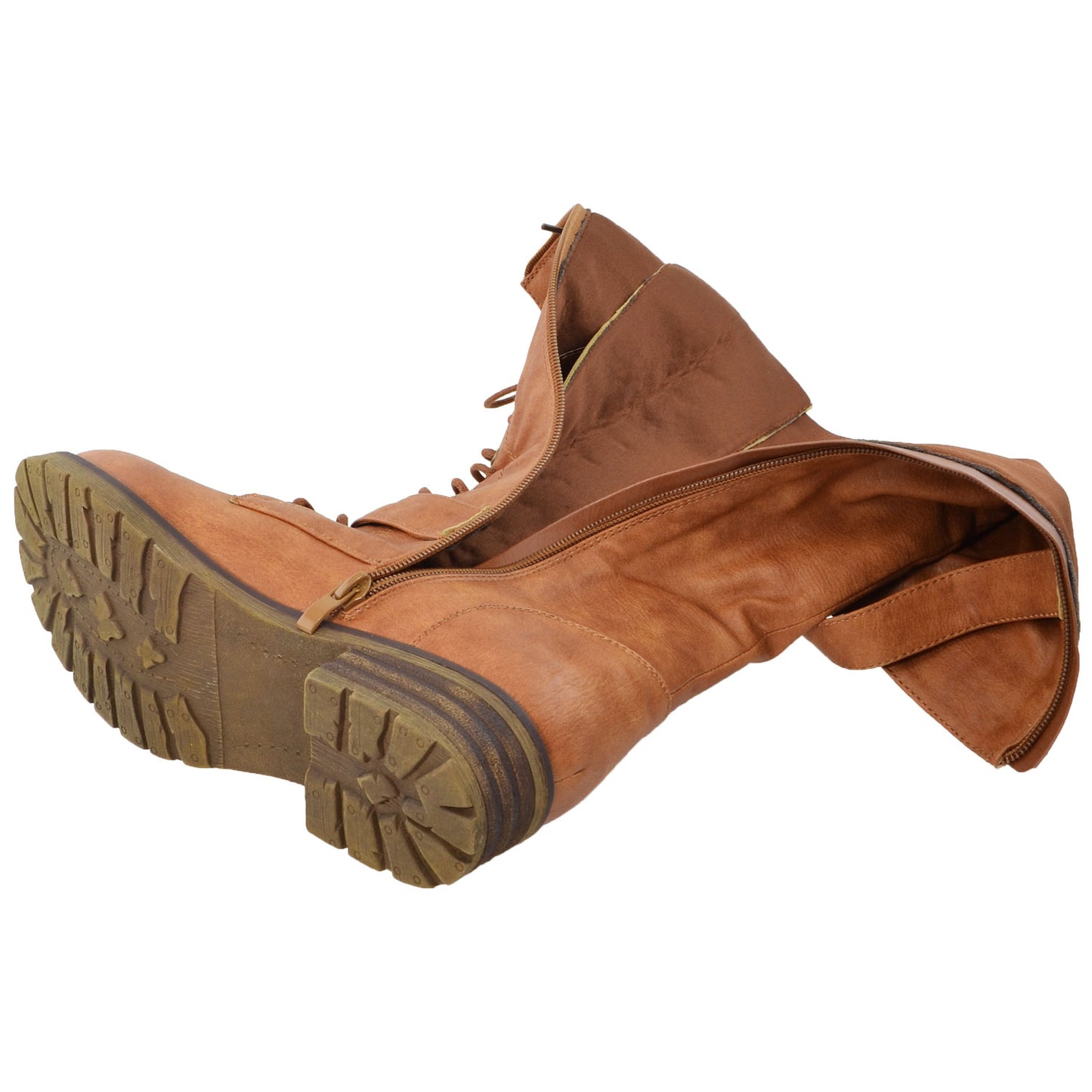 Lace Up Knee High Western Boot