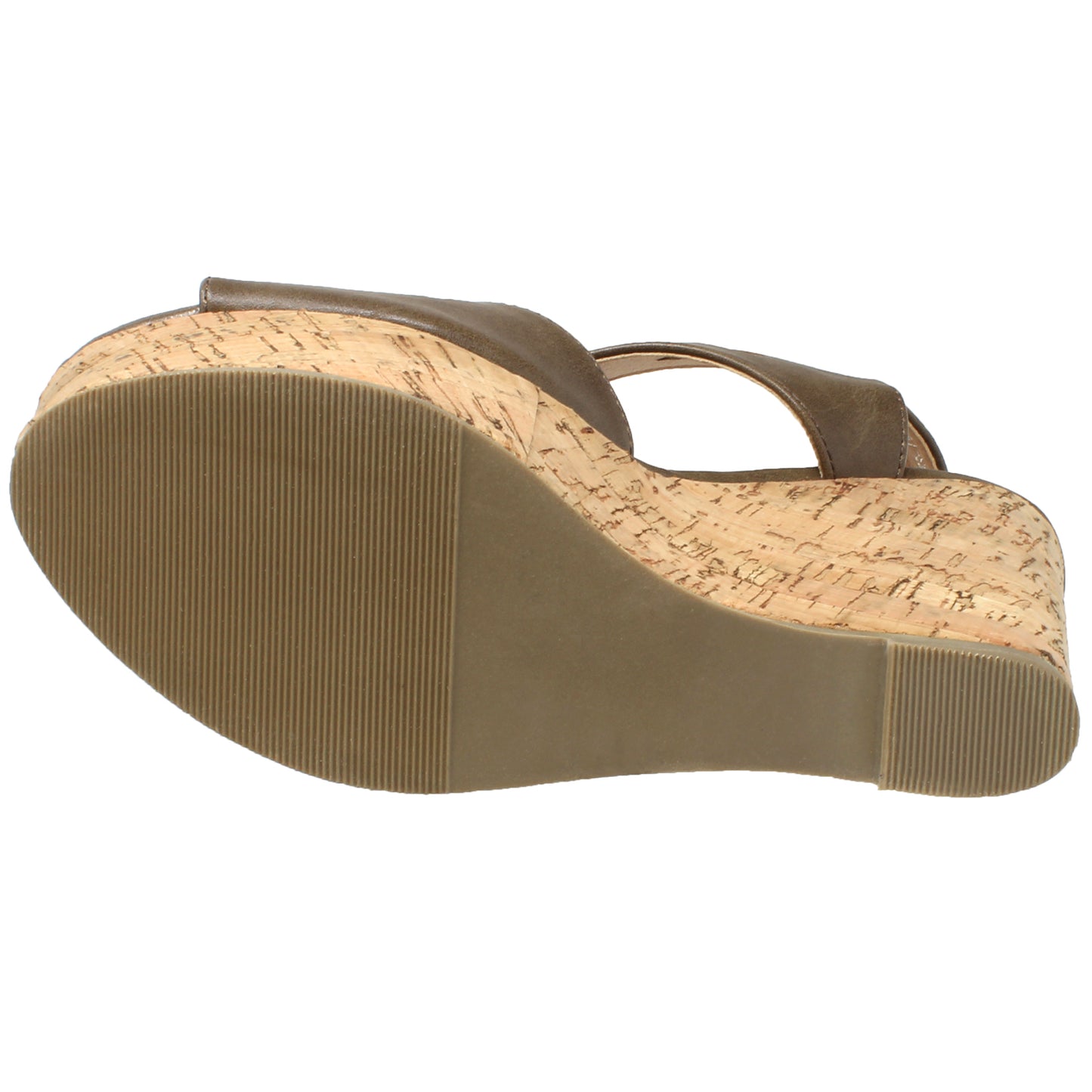 Slingback T-Strap Cork Wedge Sandal