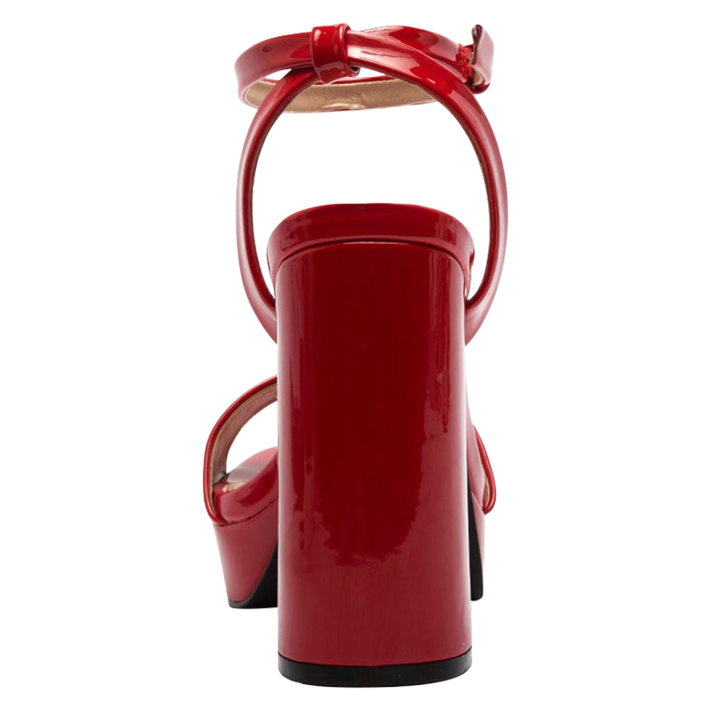 Women's Chunky Block Heel Sandals Ankle Strap Red