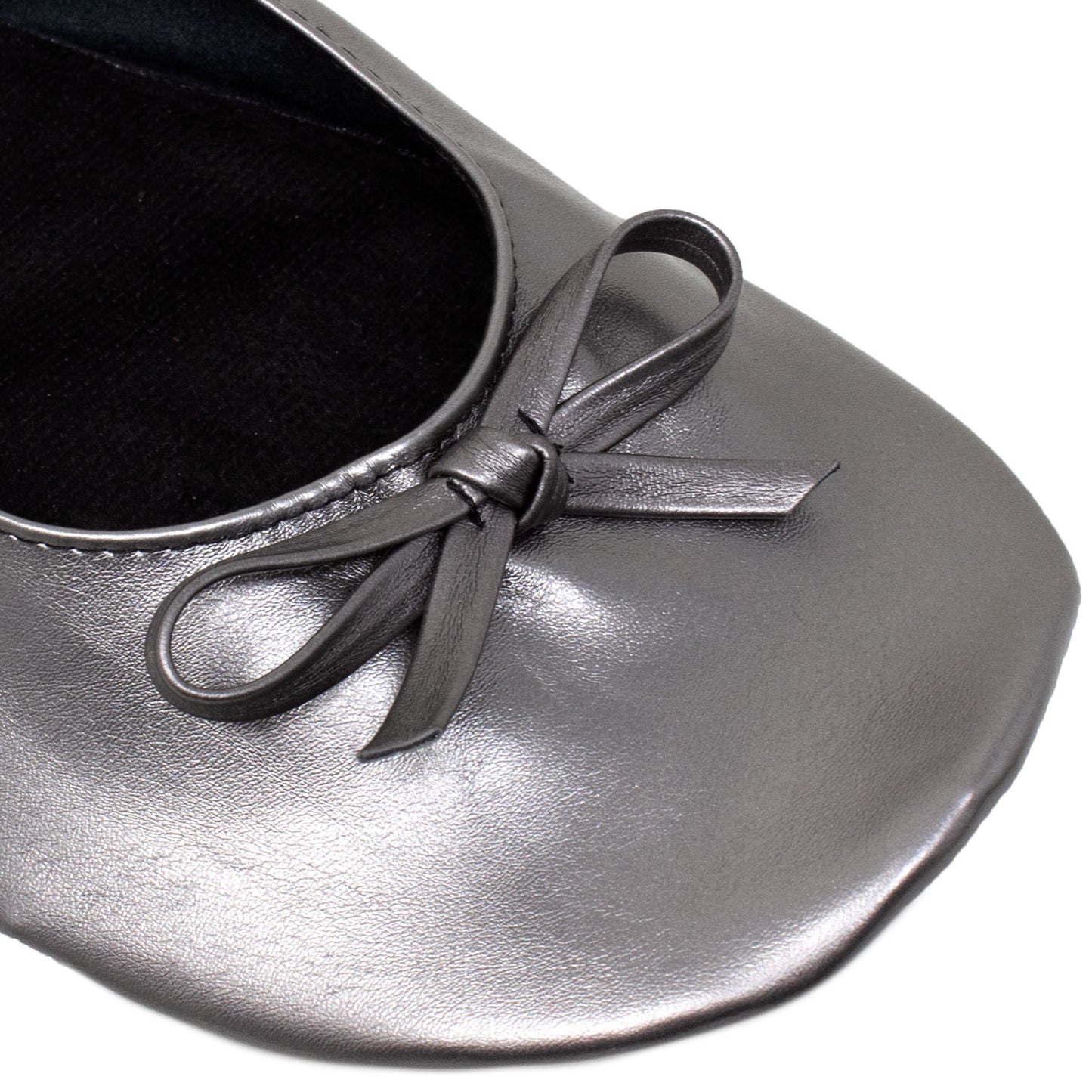 Foldable Ballet Flats Women's Travel Portable Comfortable Shoes Gray PU SOBEYO