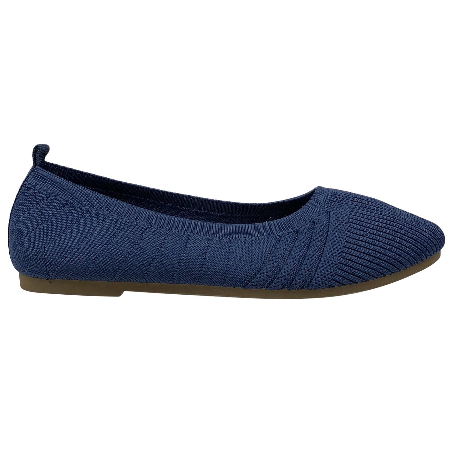 SOBEYO Sweater Round Toe Ballet Flats Soft Foldable Sole Blue