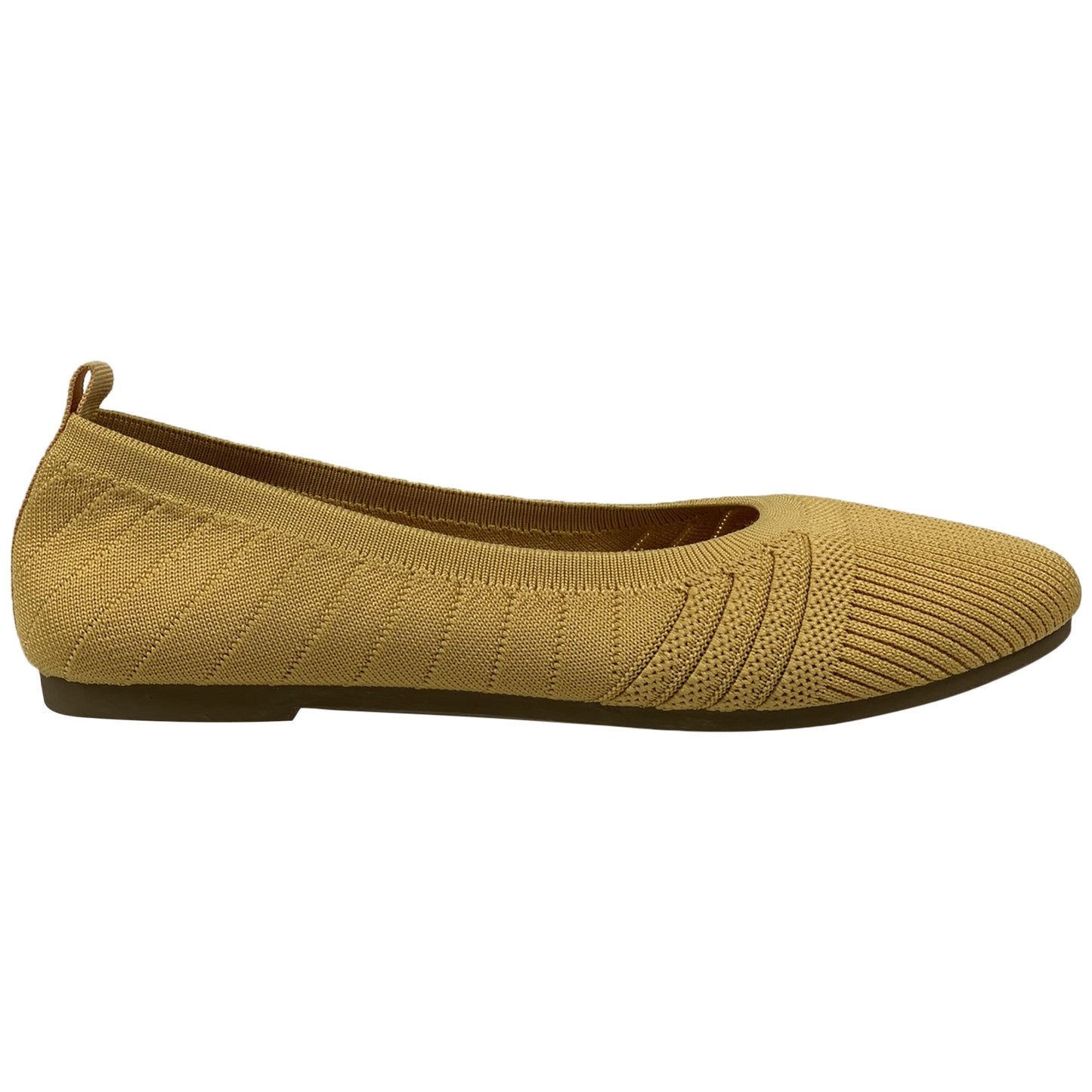 SOBEYO Sweater Round Toe Ballet Flats Soft Foldable Sole Yellow