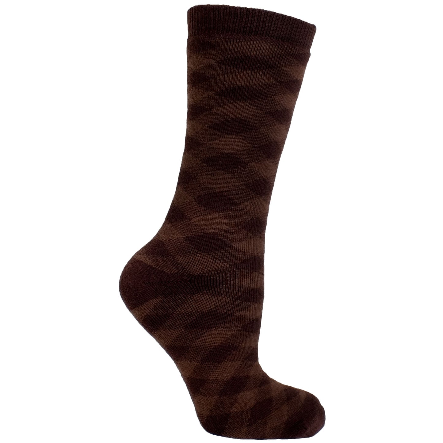 Men's Socks Athletic Performance Sport Gingham Plaid Mid Calf Crew Socks Brown