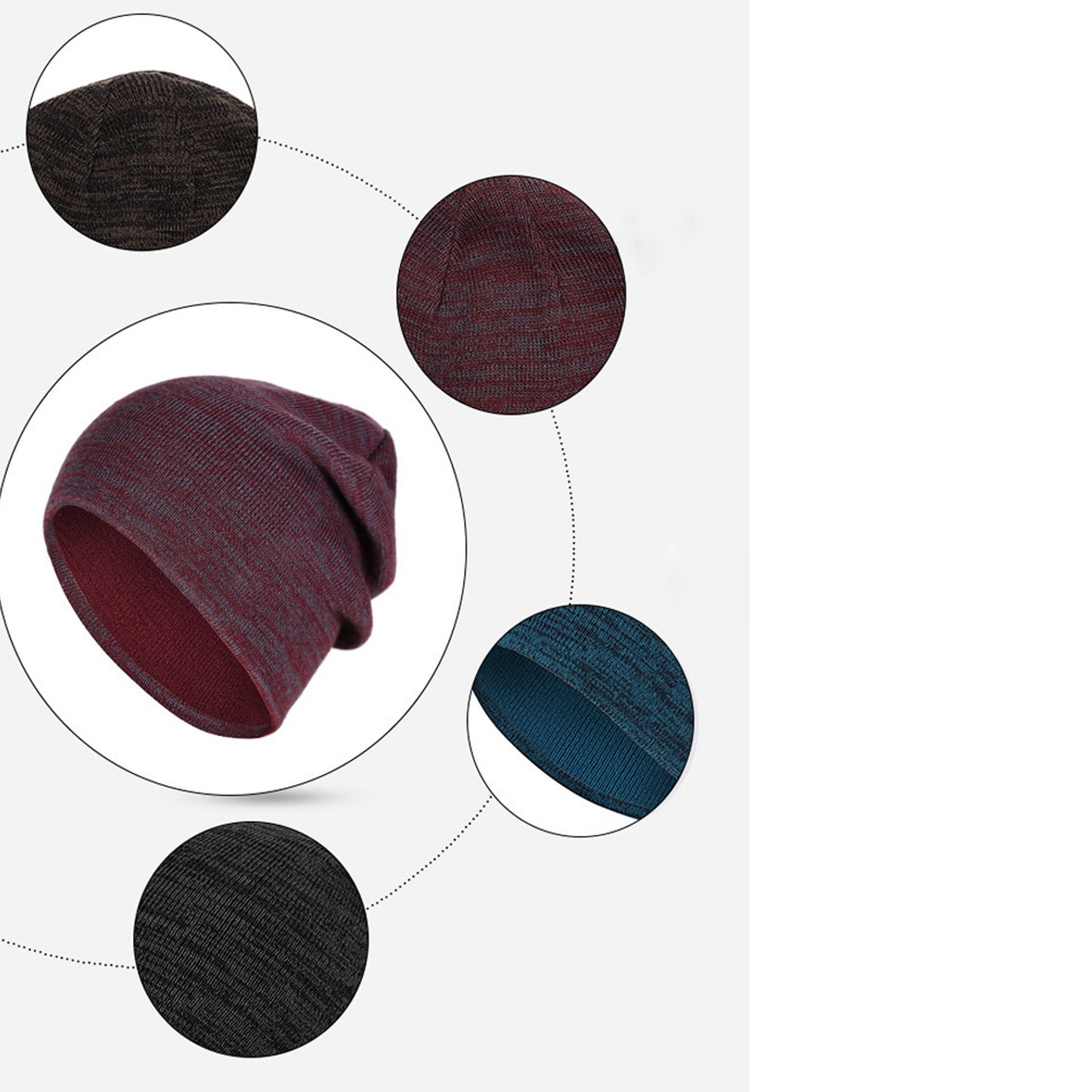 SOBEYO Unisex Reversible Beanie One-Tone Sweater Knit Warm Soft Hats Blue