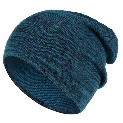 SOBEYO Unisex Reversible Beanie One-Tone Sweater Knit Warm Soft Hats Blue