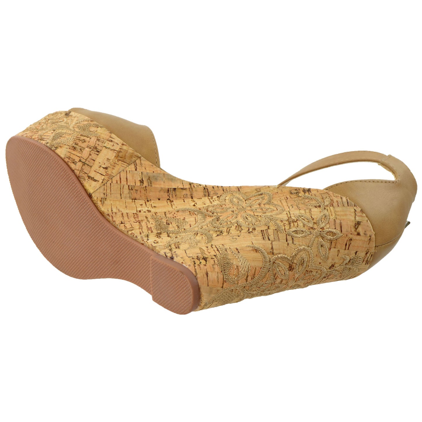 Embroidered Platform Wedge Sandal