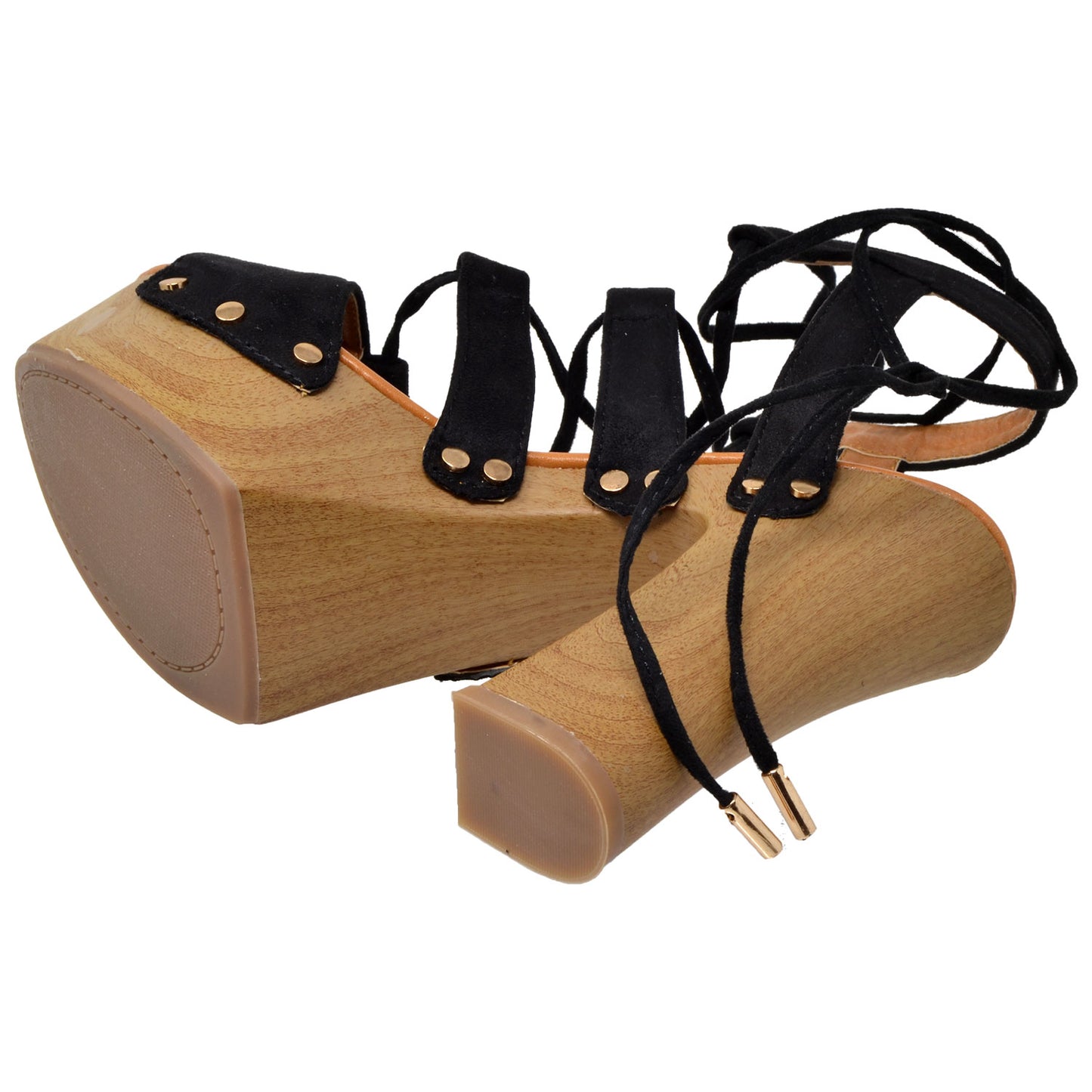 Lace Up Block Heel Platform Sandal