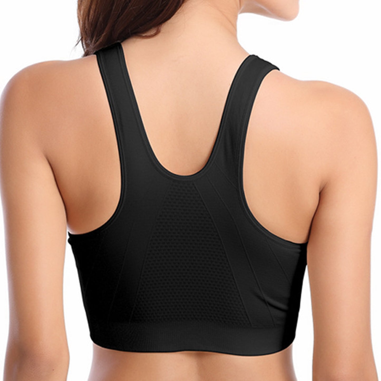 SOBEYO Women's Sport Padded Bra Front Zipper Black