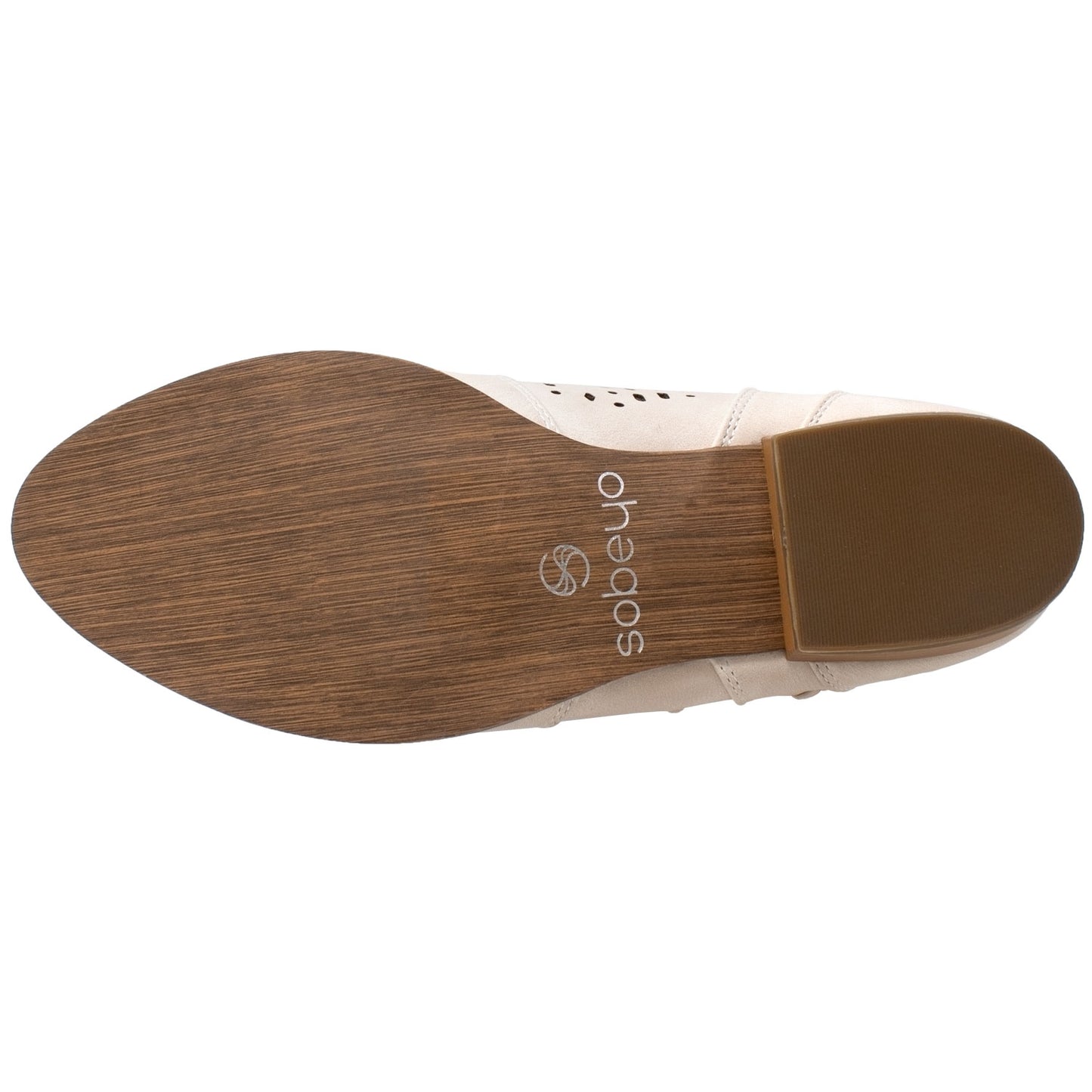 SOBEYO Perforated Block Heel Western Bootie