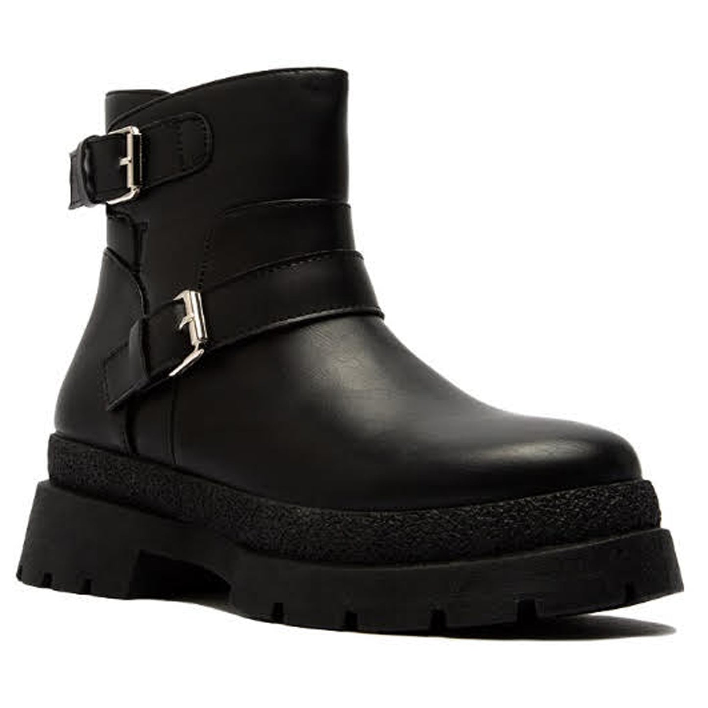 Women's Chunky Platform Double Buckle Booties