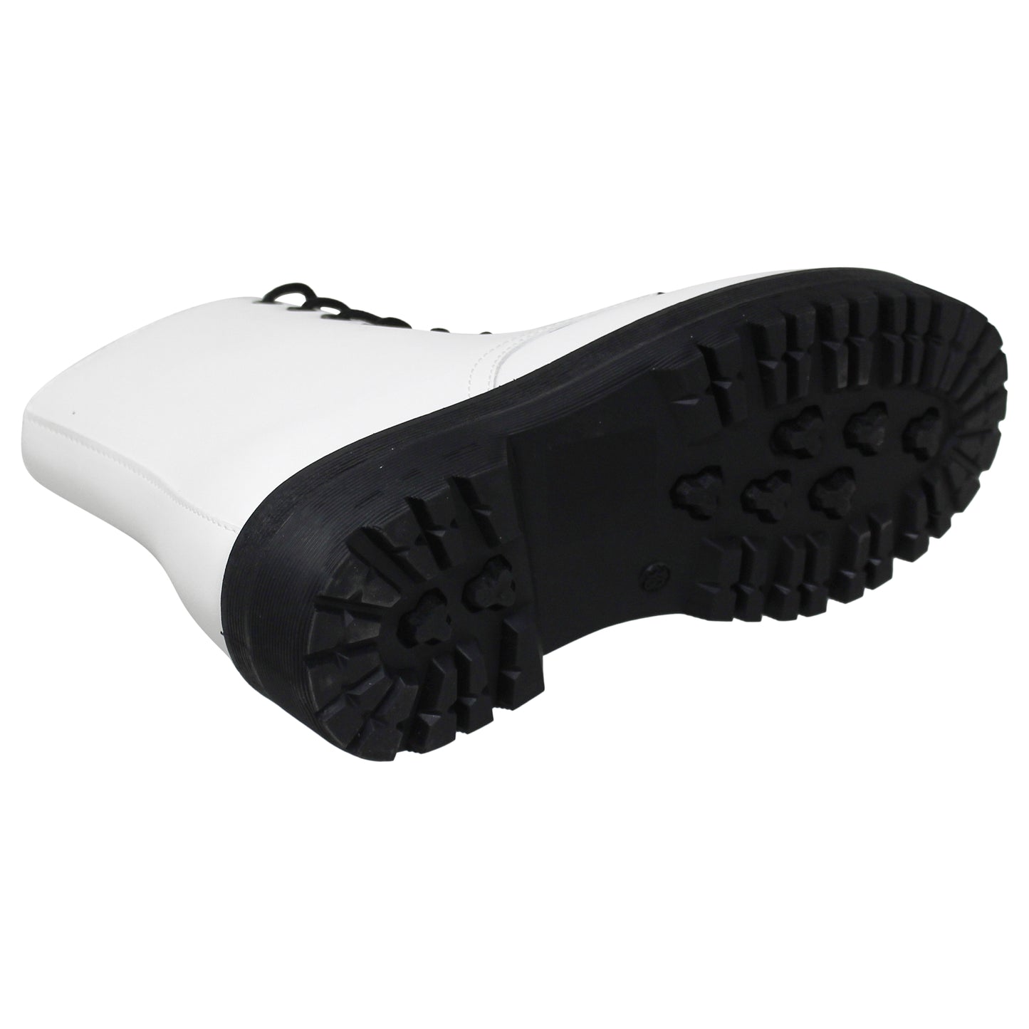 Women's Ankle Boots Chunky Platform Lace-up Booties White