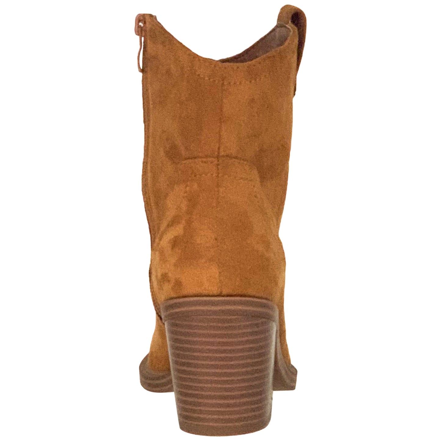 Western Ankle Booties Stitched Cowboy Toe Side Zipper Closure Tan