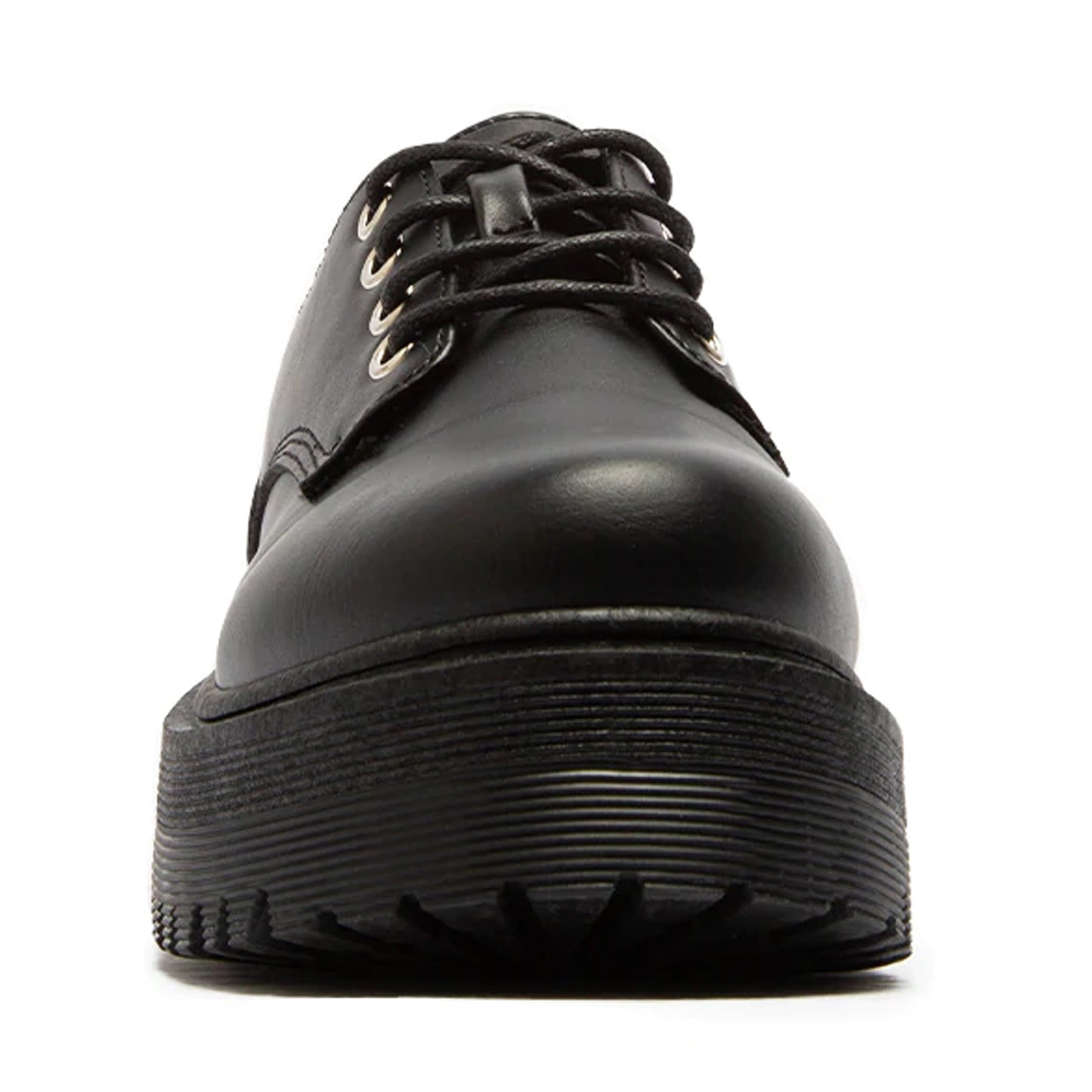 SOBEYO Women's Platform Oxford Lace-up 4 Eyelets Shoes Black Nappa