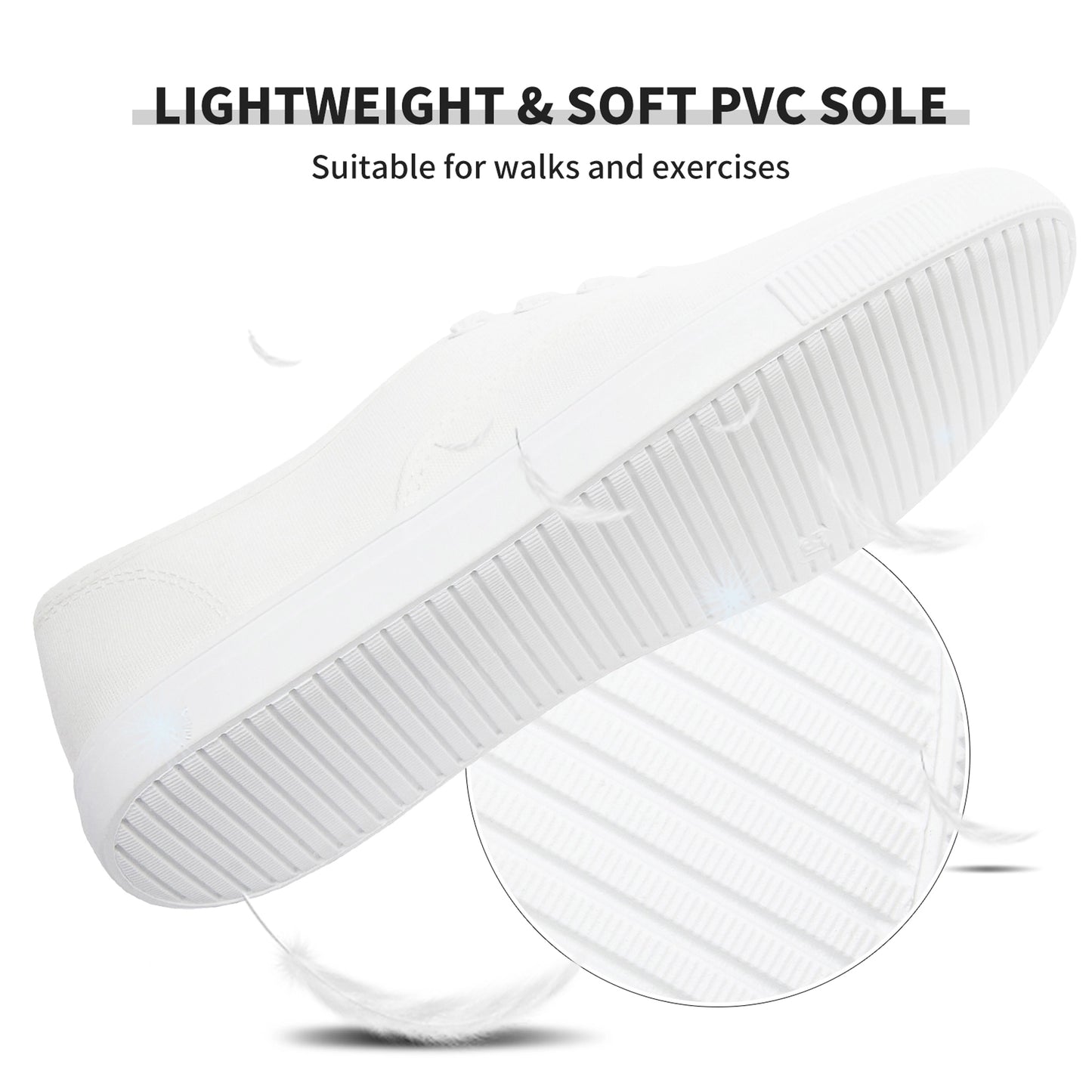 SOBEYO Women's Sneakers Canvas Lace Up Low Top White