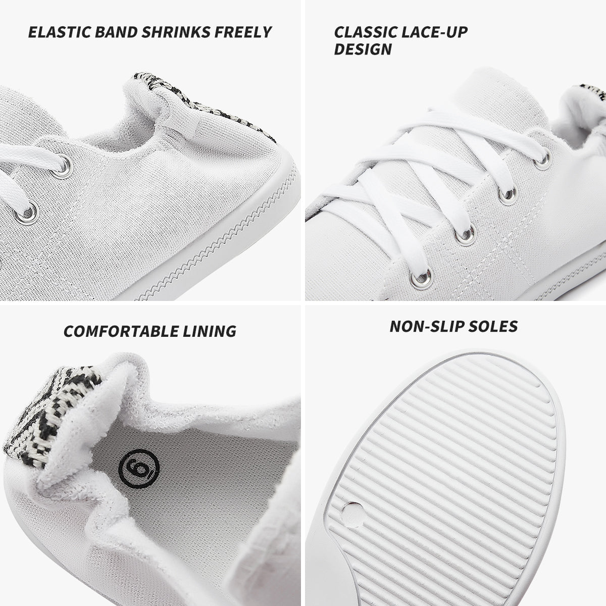 SOBEYO Women's Sneakers Canvas Lace-Up Low Top Padded Shoes