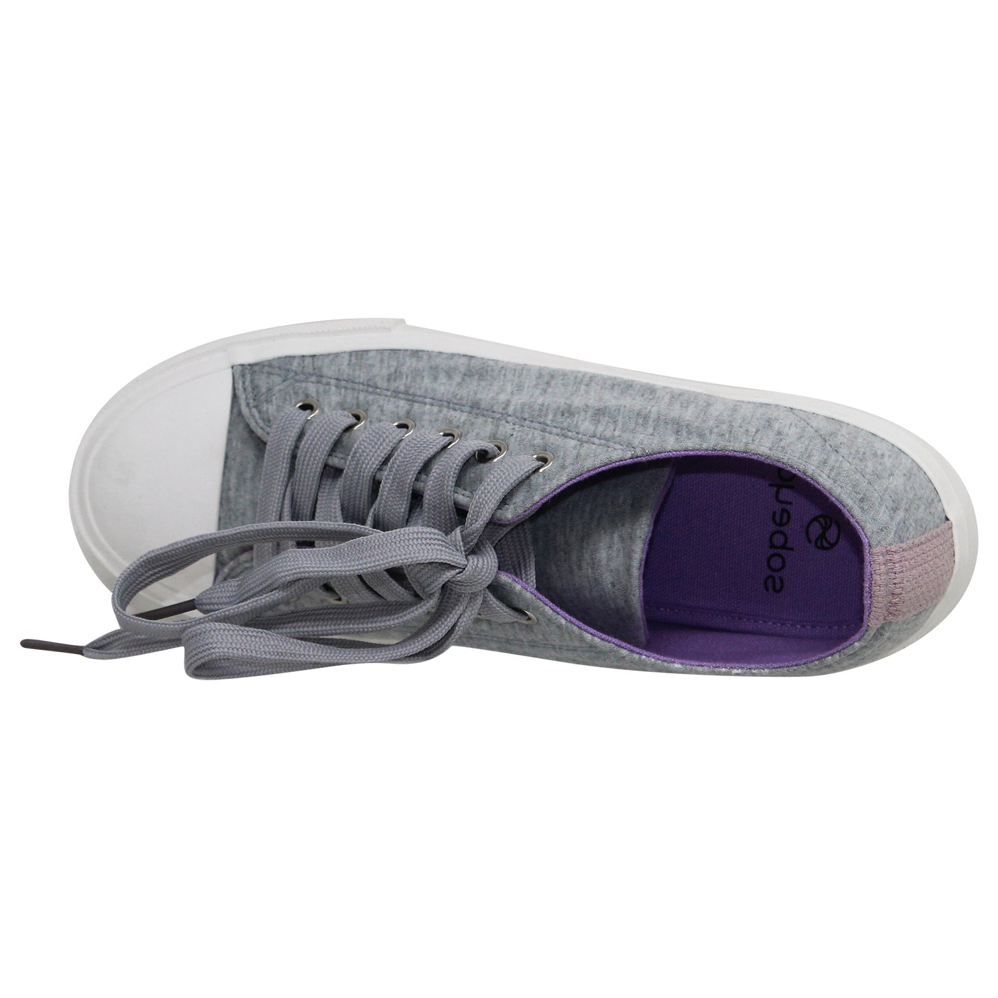 SOBEYO Women's Sneakers Canvas Lace-Up Low Top Memory Foam Cushion Gray