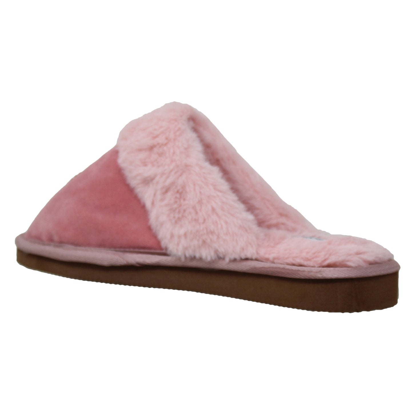 SOBEYO Furry Clog Slippers Indoor/Outdoor Fur Lining Pink Suede