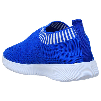 SOBEYO Women's Sneakers Running Shoes Striped Cuff Blue