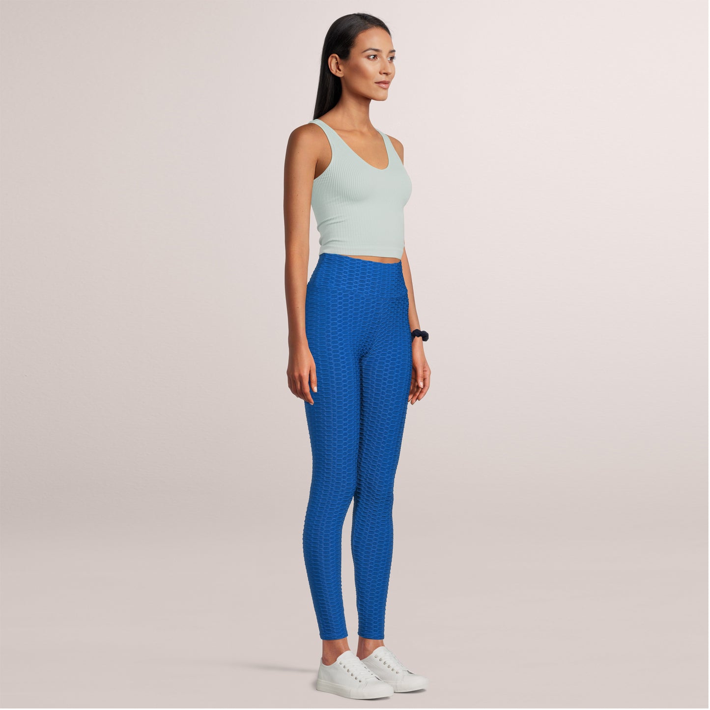 SOBEYO Womens' Legging Bubble Stretchable Blue