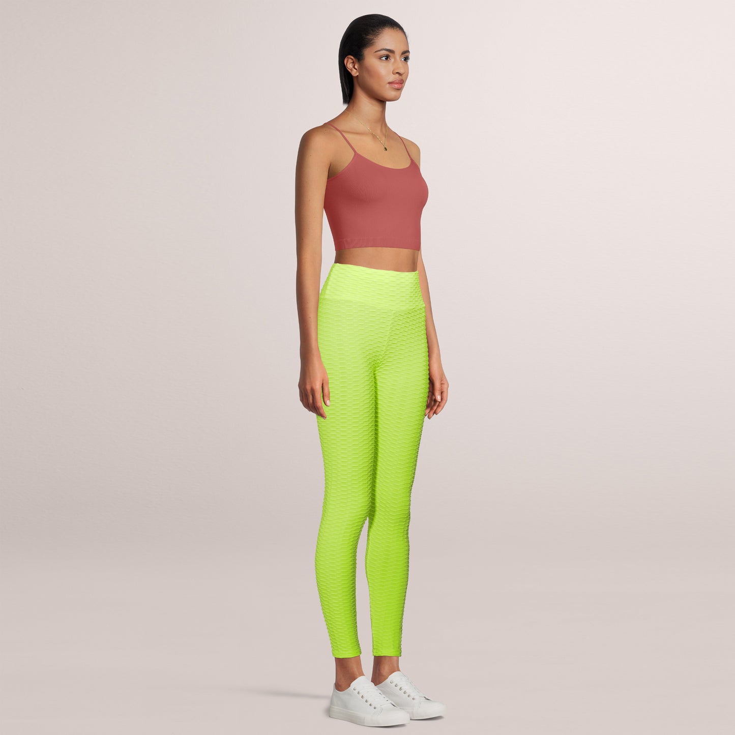 SOBEYO Womens' Legging Bubble Stretchable Lime