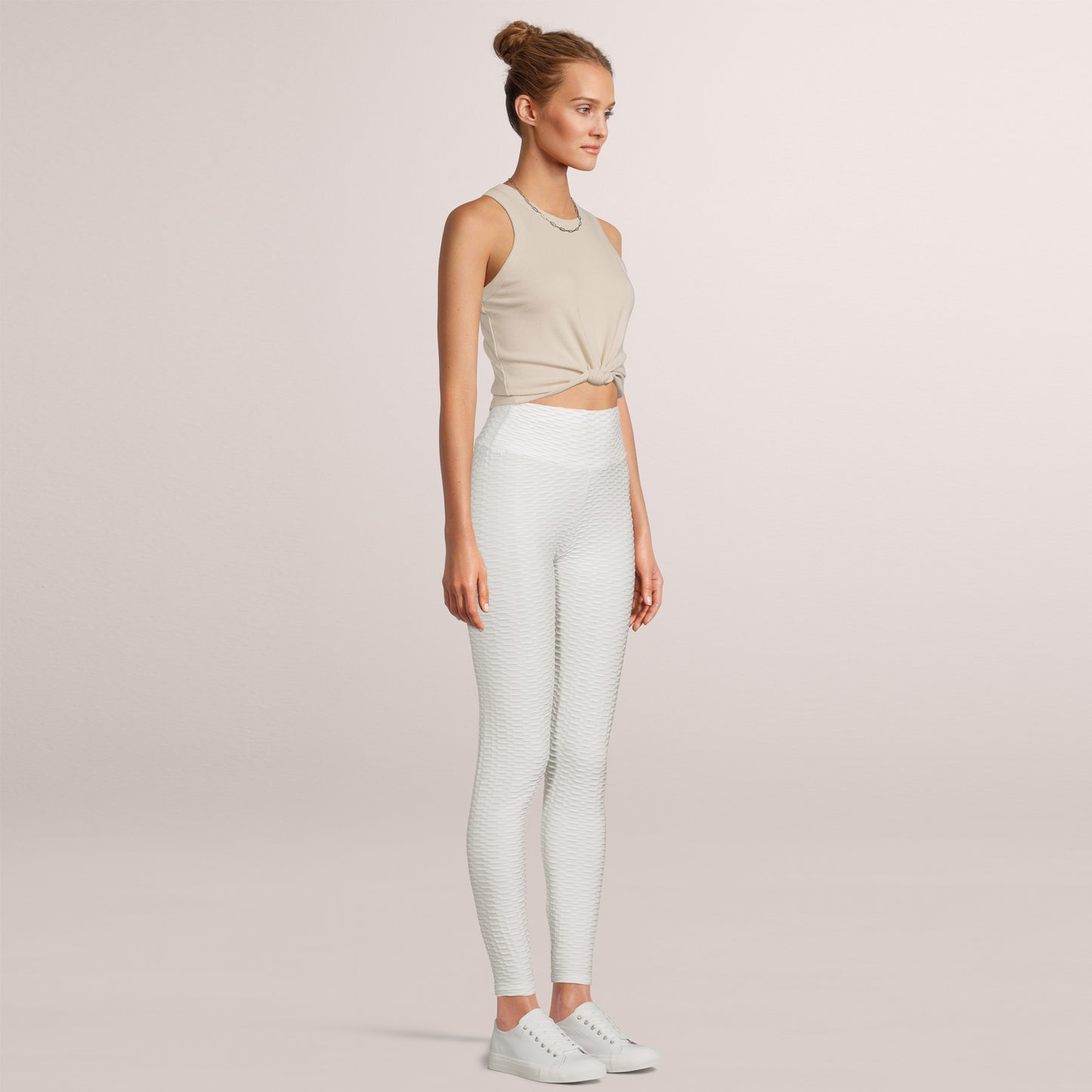 SOBEYO Womens' Legging Bubble Stretchable White