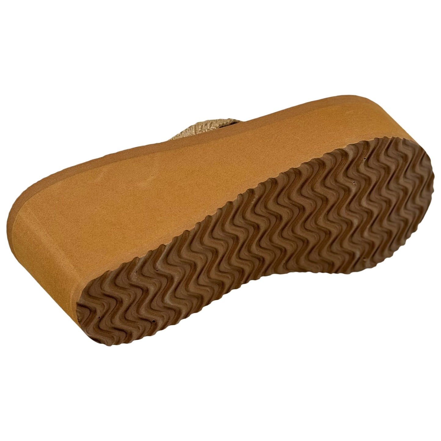 Women's Wedge Platform Sandals EVA Soft Light-Weight Sole Flip Flop Thong Tan