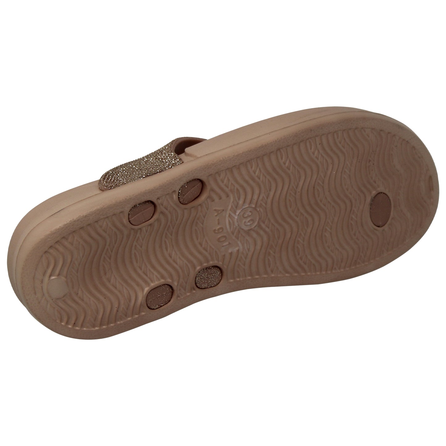 SOBEYO Womens Flat Platform Sandals Light-Weight Glitter Flip Flop Thong Gold