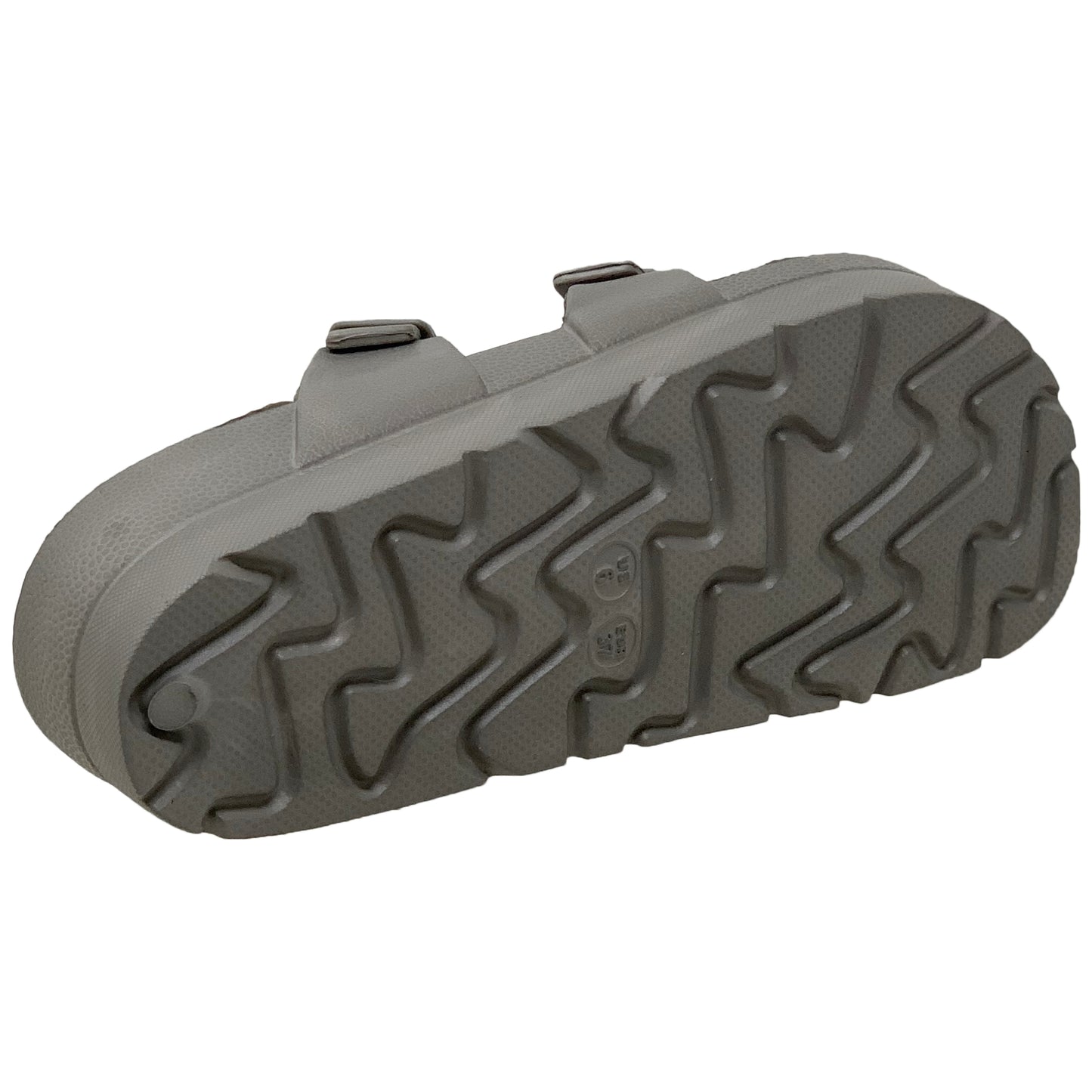 SOBEYO Women's Strappy Platform Sandals Ring Toe Double Buckles Gray