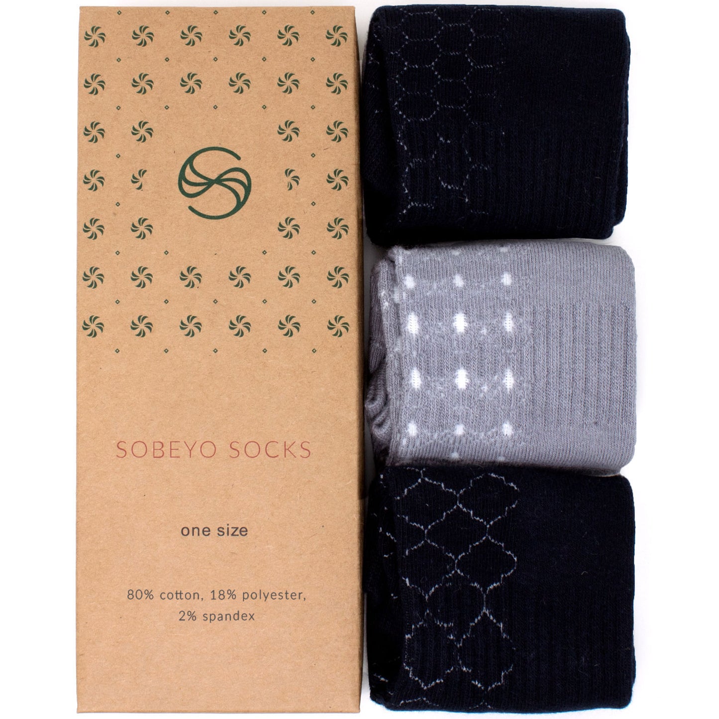 Geometric No Show Performance Sock - 3 Pack