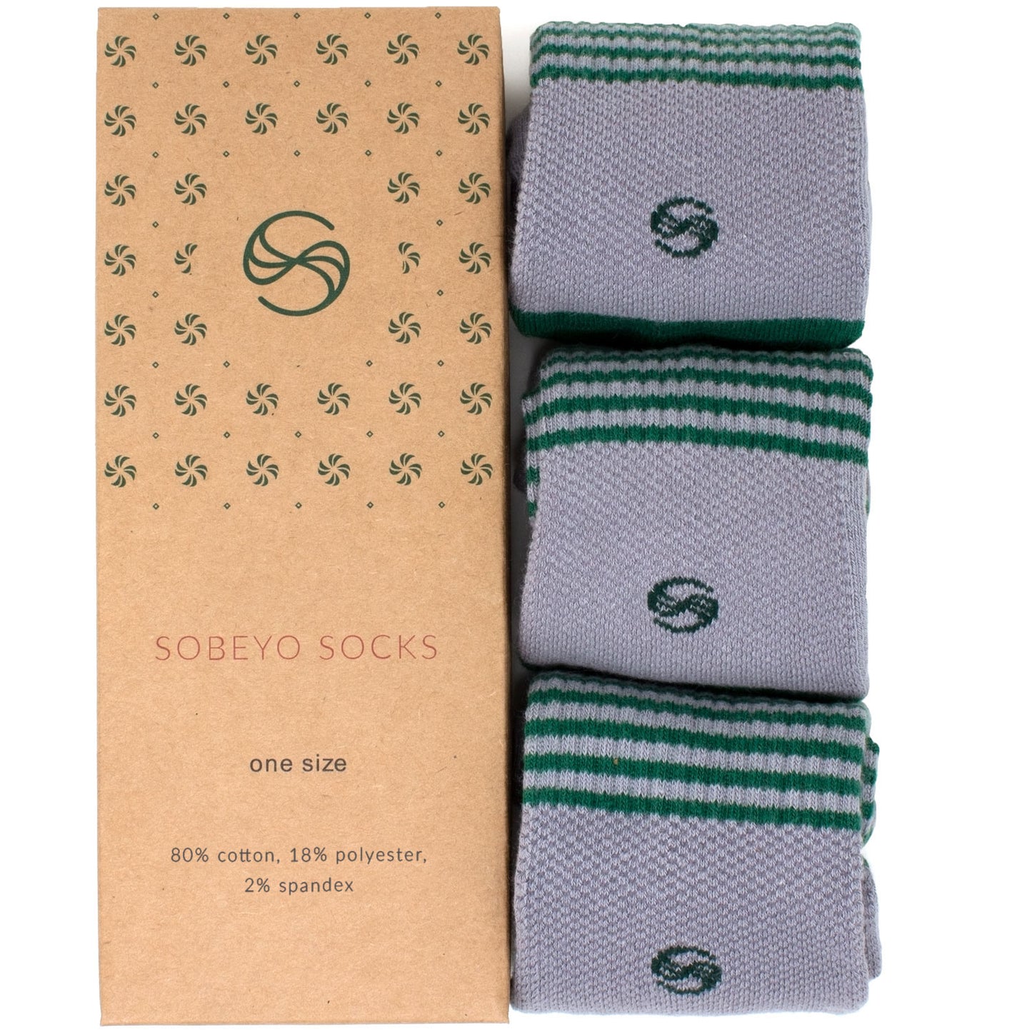 Striped No Show Performance Sock - 3 Pack